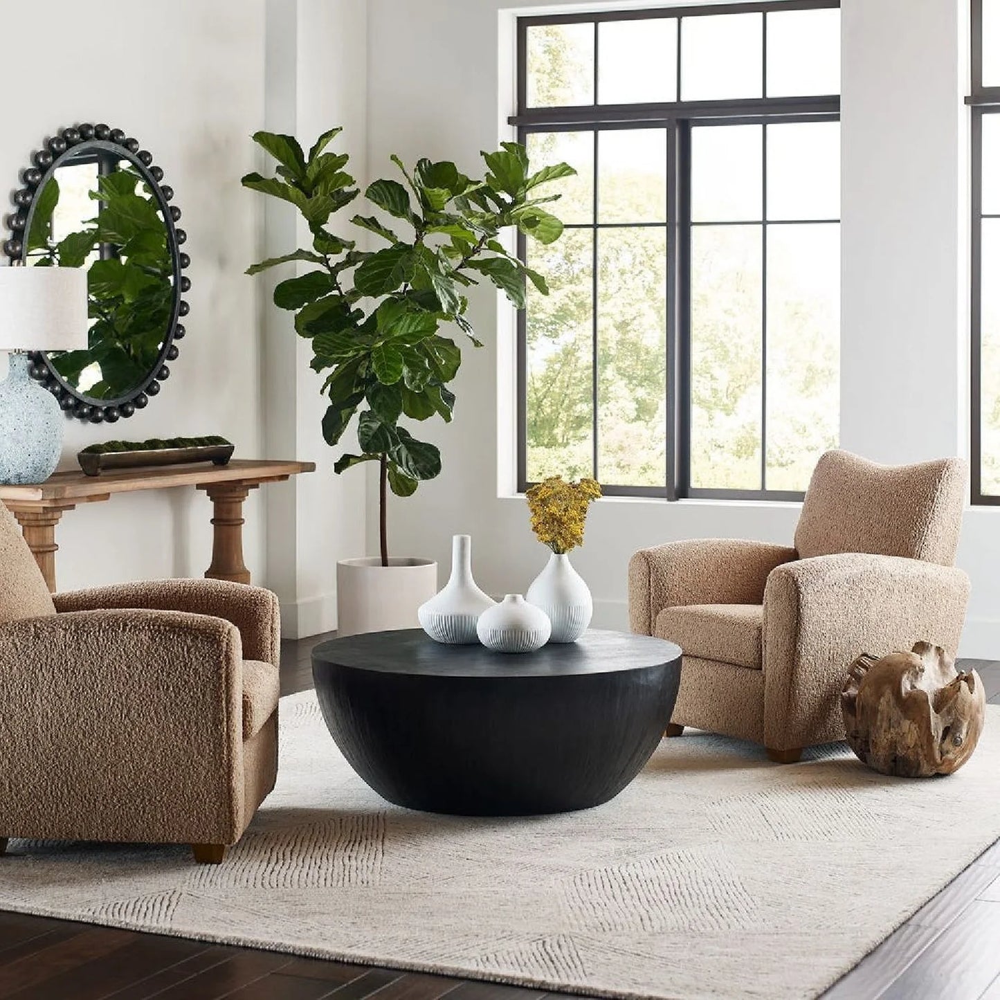 Luxury Teddy Fabric Accent Chair Modern European Style for Villa