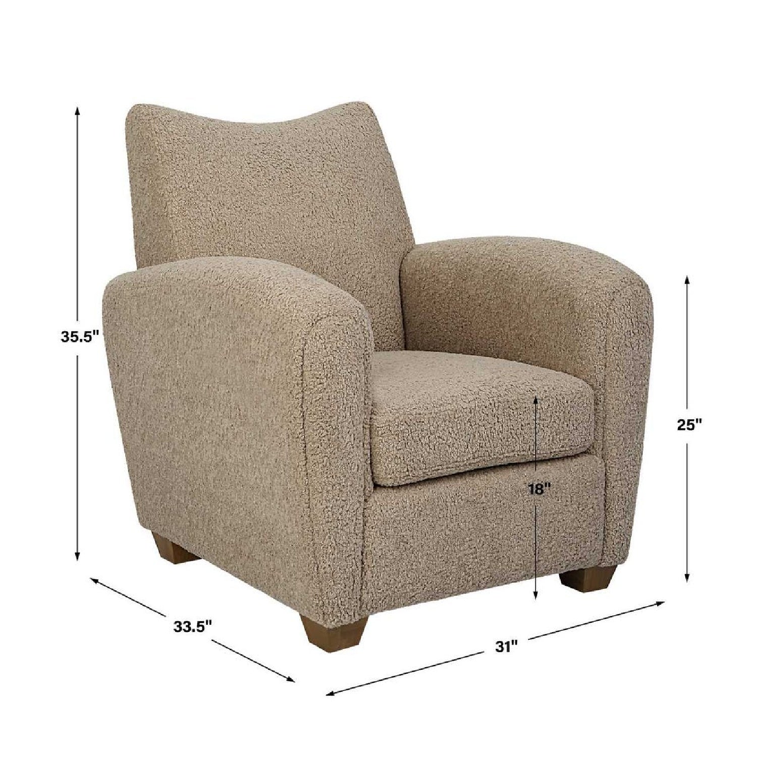 Luxury Teddy Fabric Accent Chair Modern European Style for Villa