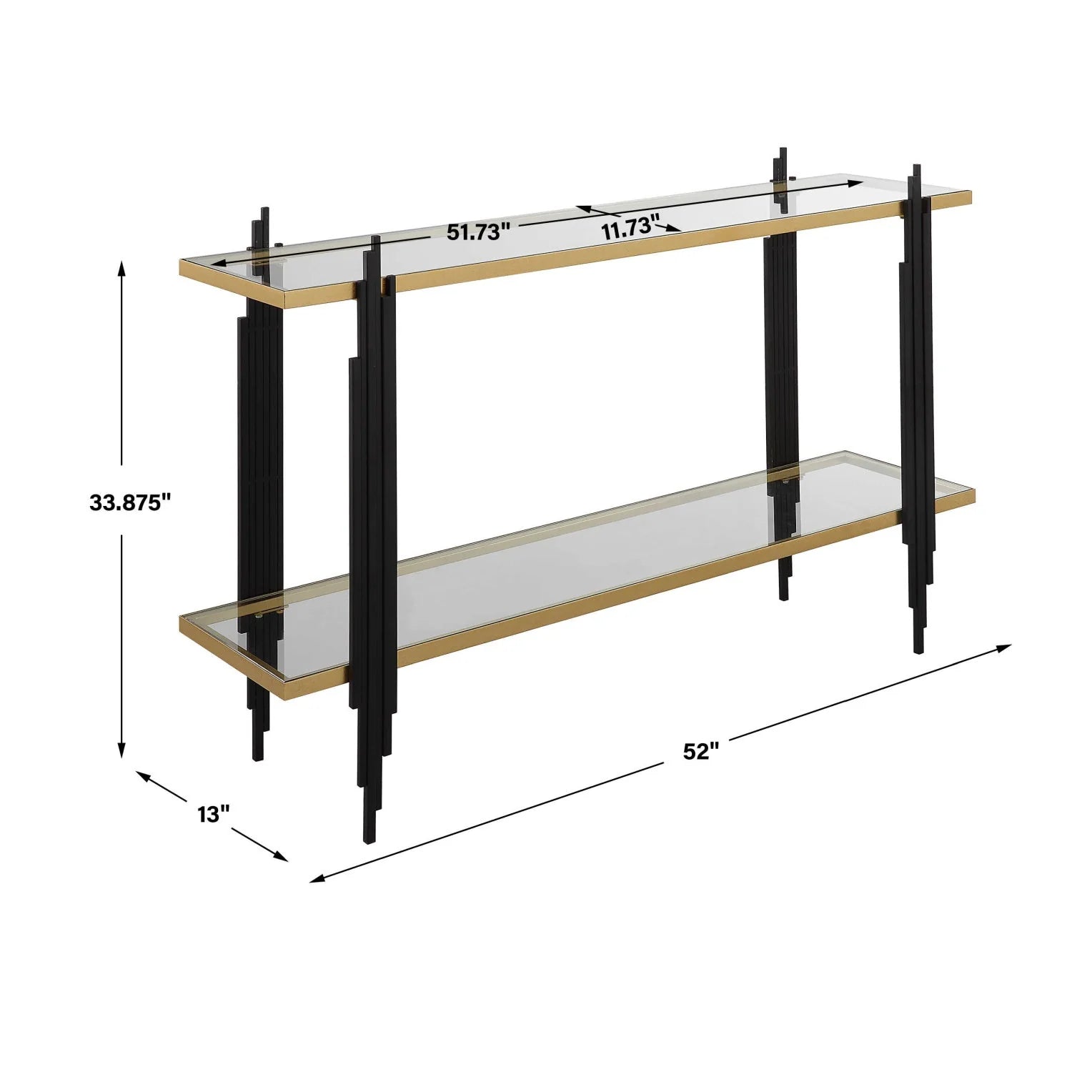 Luxury Tempered Glass Console Table Modern Italian Style for Villa