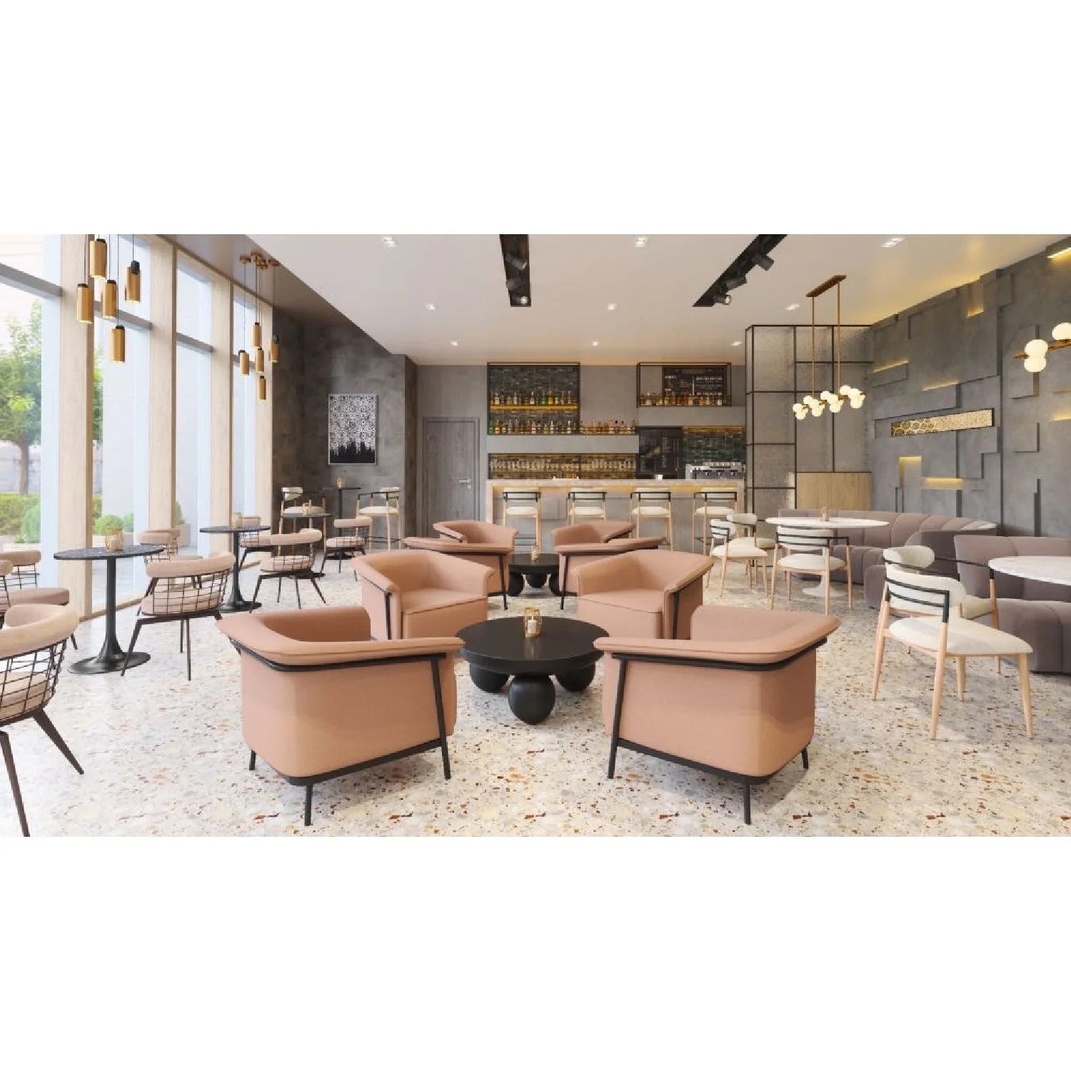 Luxury Terrazzo Bistro Table Modern Italian Style for Villa