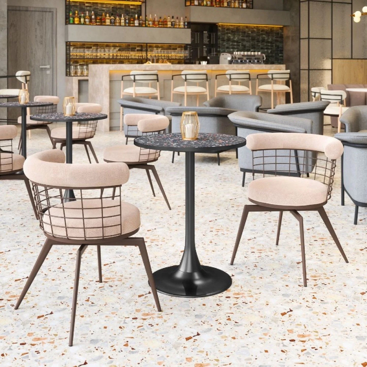 Luxury Terrazzo Bistro Table Modern Italian Style for Villa