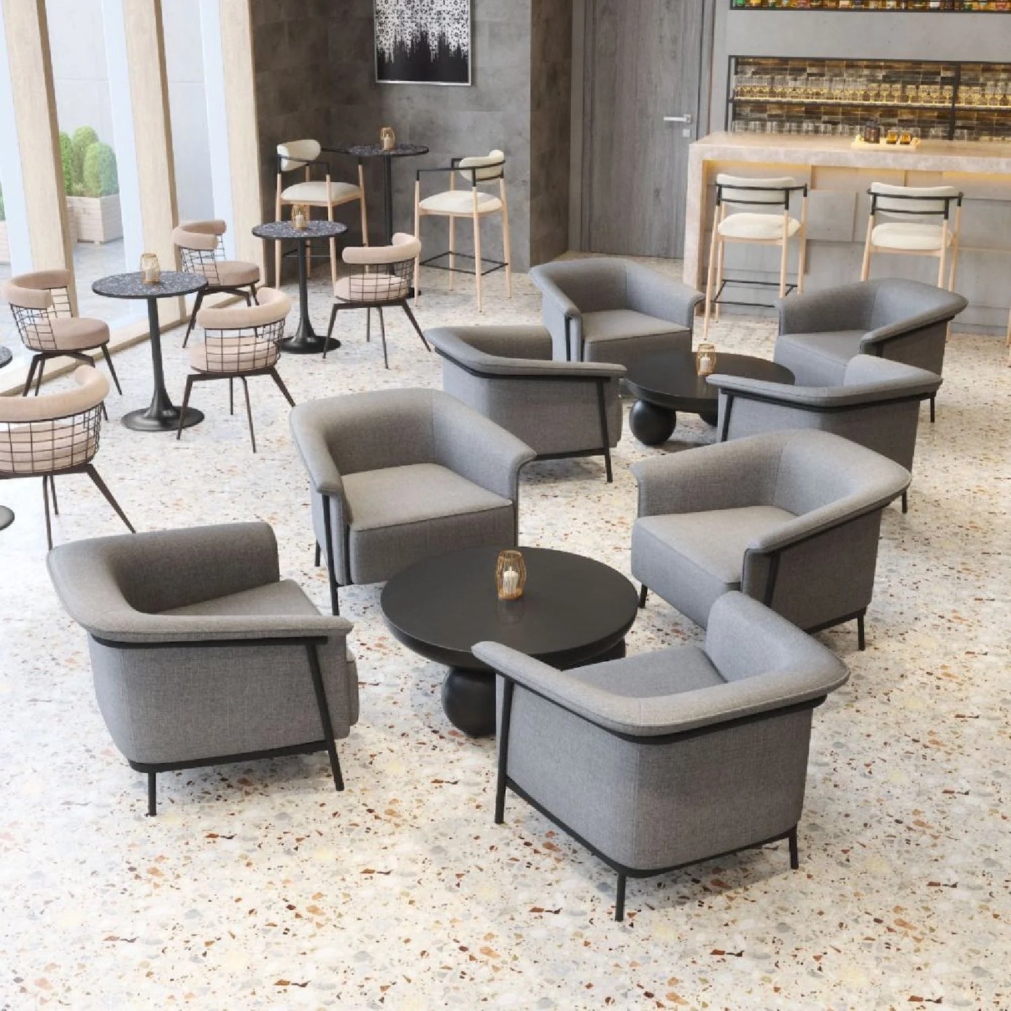 Luxury Terrazzo Bistro Table Modern Italian Style for Villa