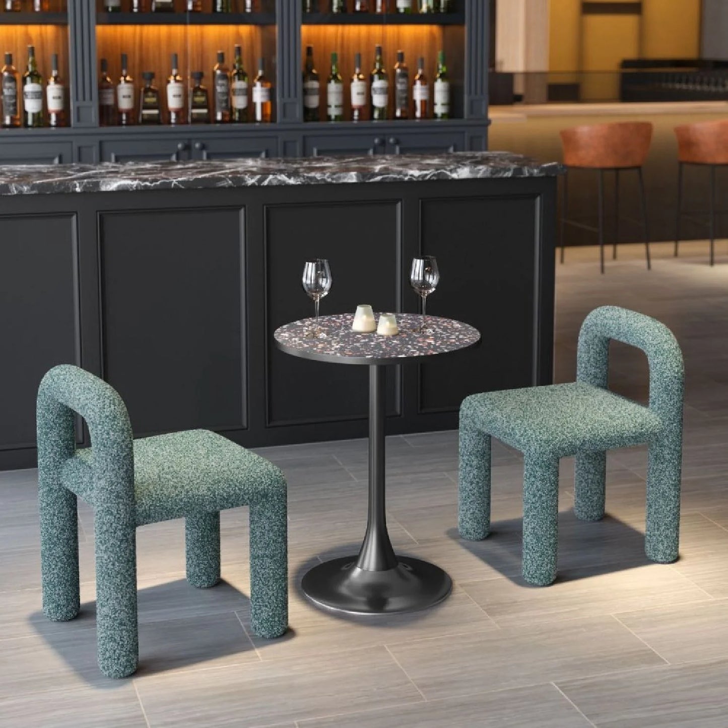 Luxury Terrazzo Bistro Table Modern Italian Style for Villa
