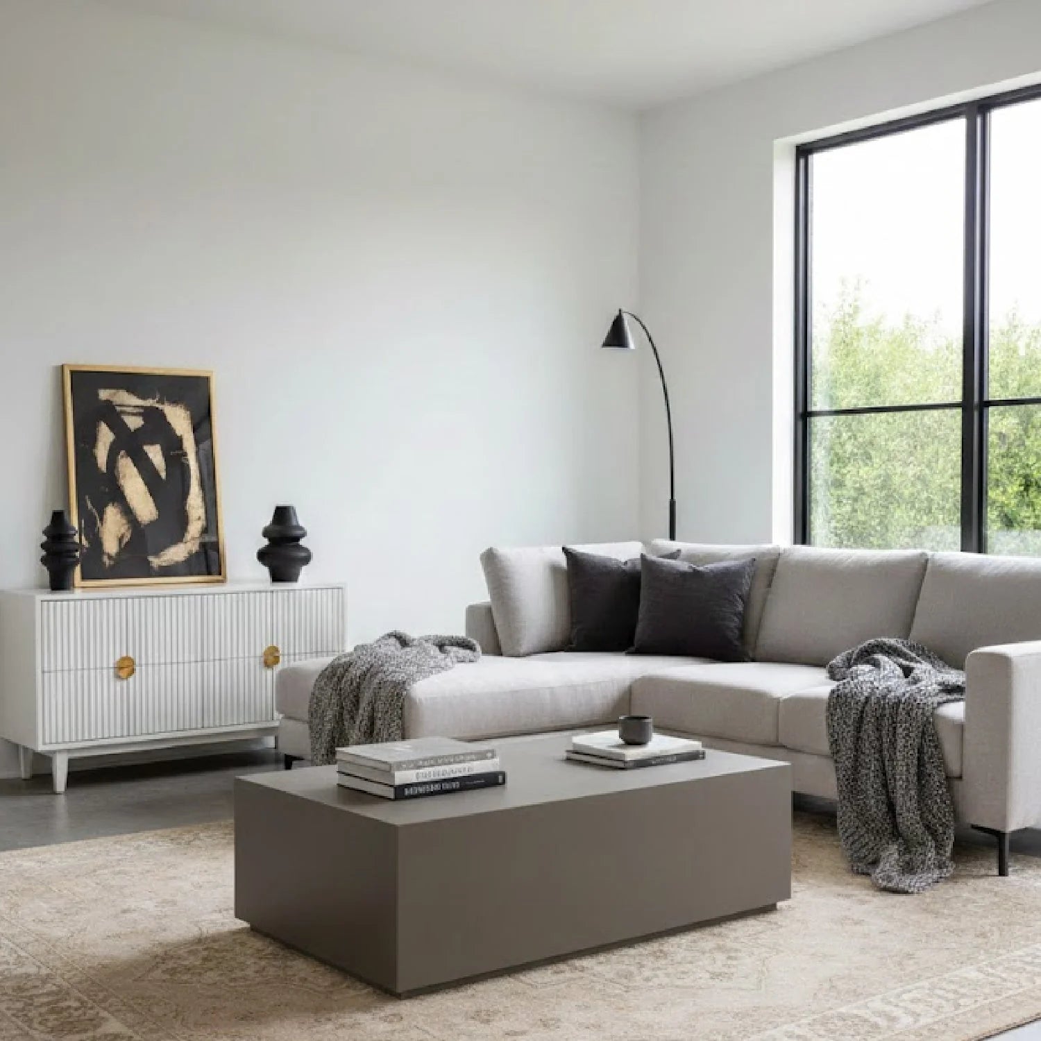 Luxury Terrazzo Concrete Coffee Table Modern Italian Style for Villa