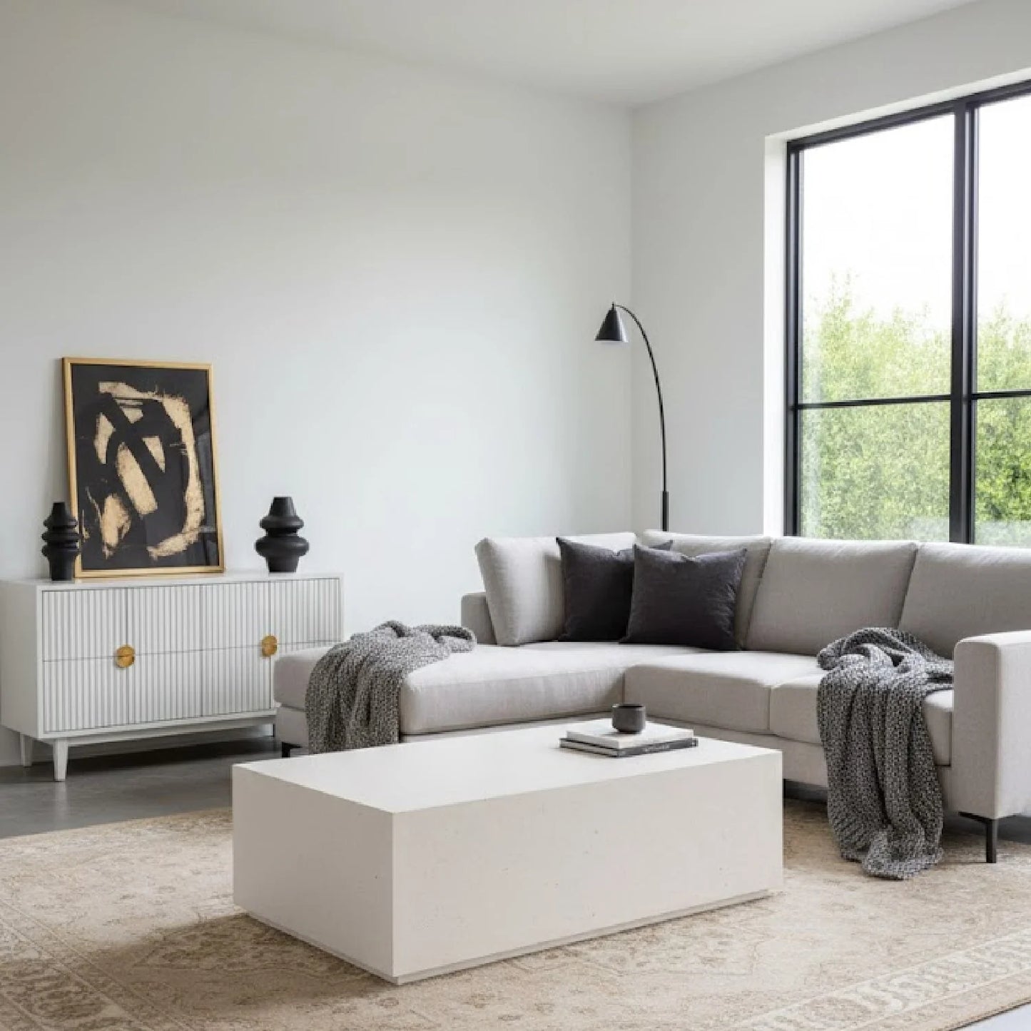 Luxury Terrazzo Concrete Coffee Table Modern Italian Style for Villa
