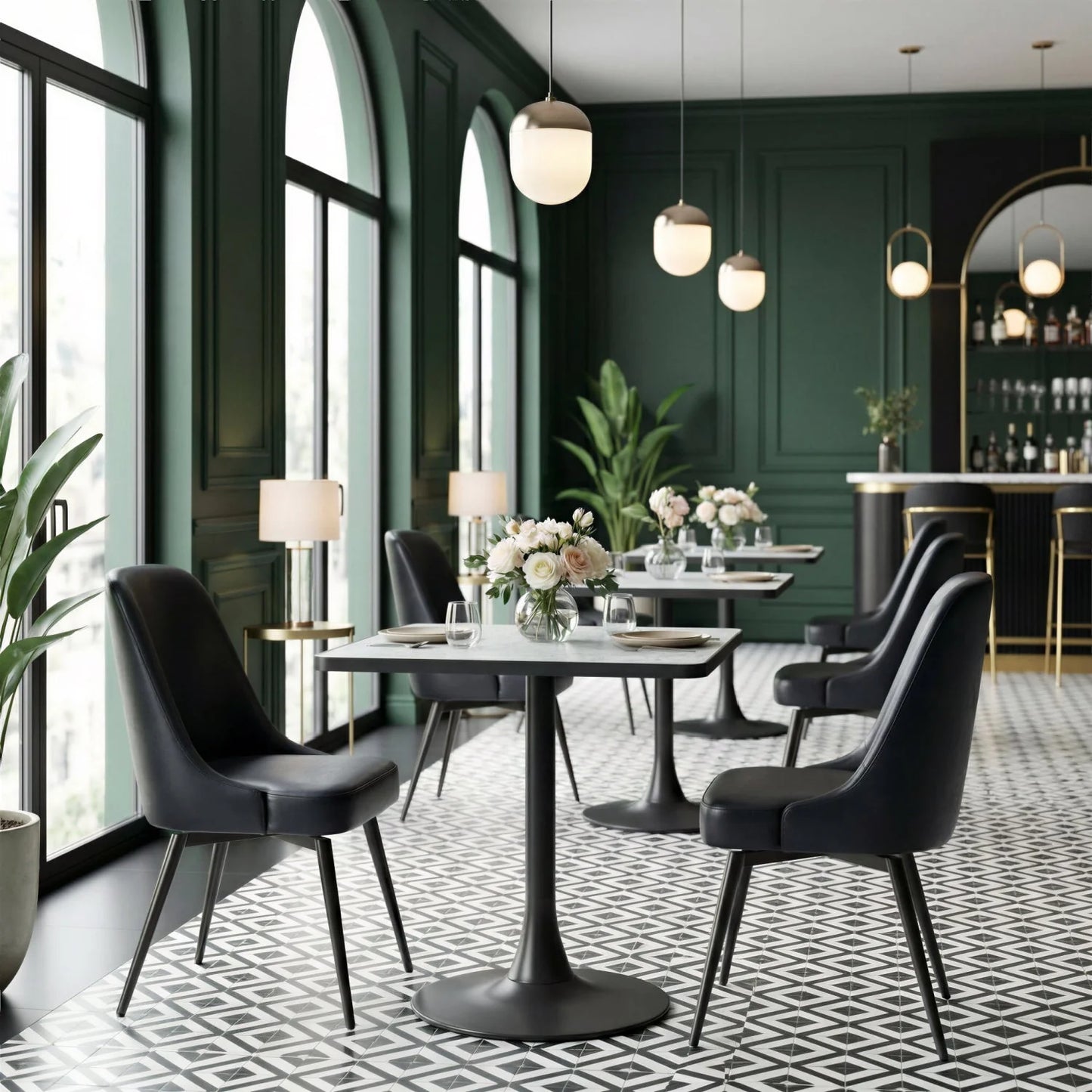 Luxury Terrazzo Square Bistro Table Modern Italian Style for Villa