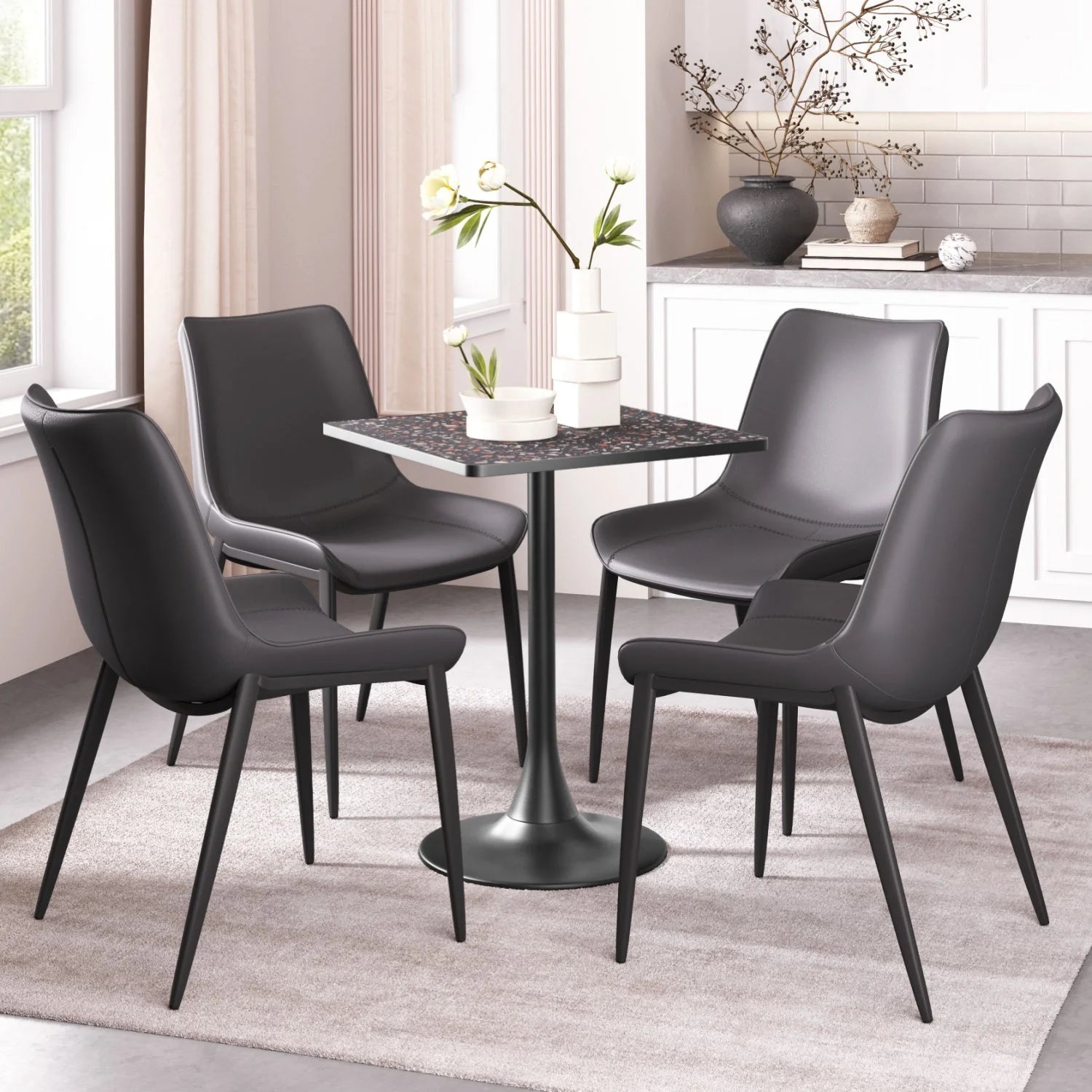 Luxury Terrazzo Square Bistro Table Modern Italian Style for Villa