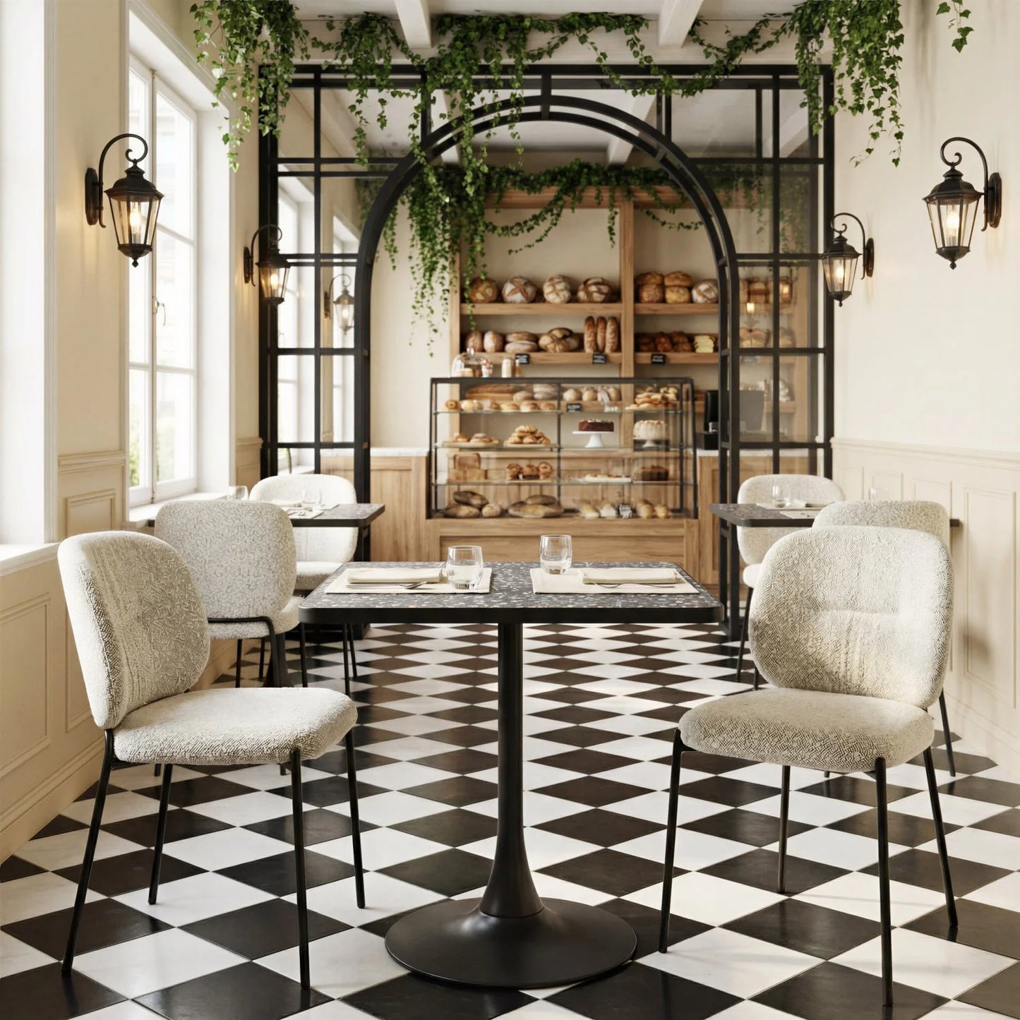 Luxury Terrazzo Square Bistro Table Modern Italian Style for Villa