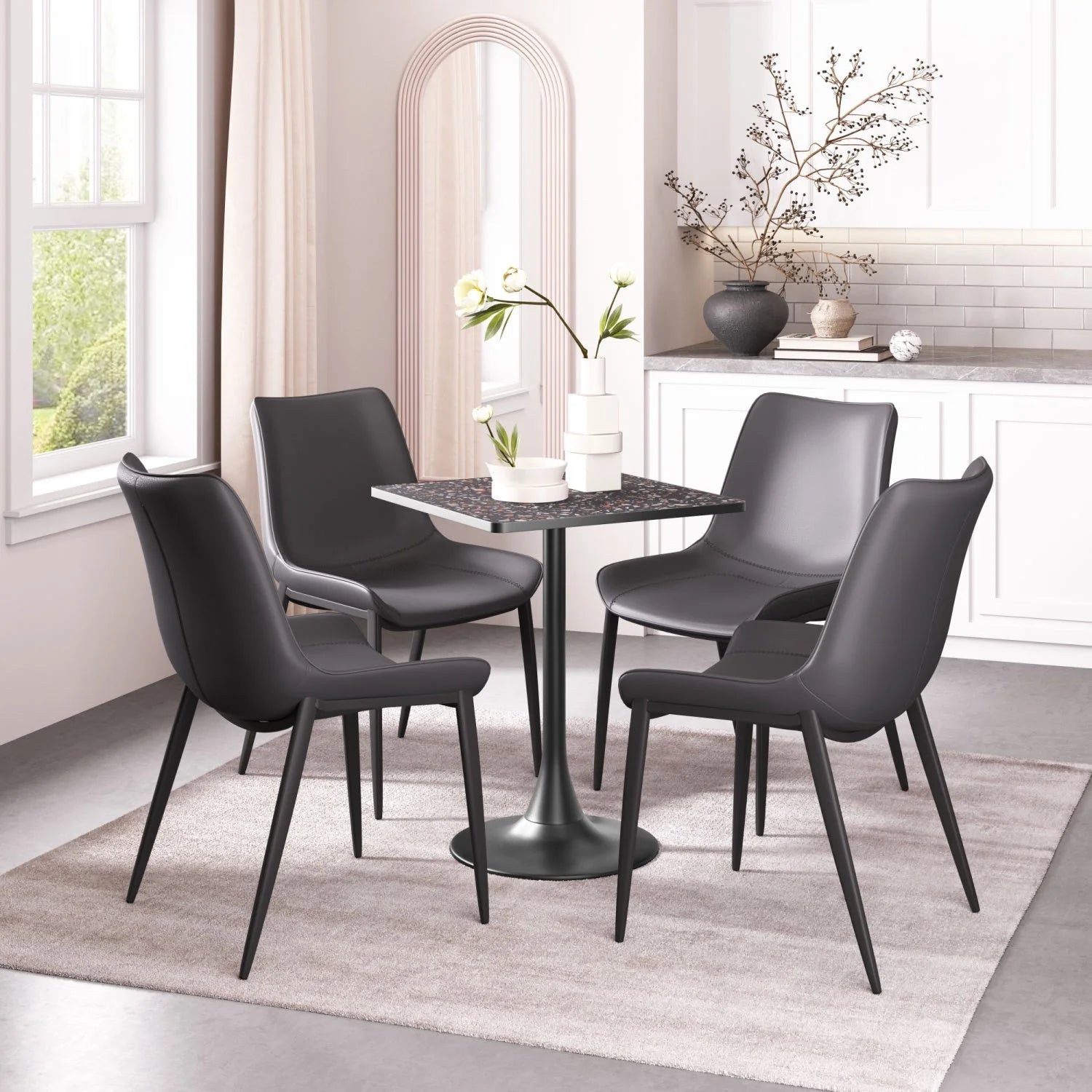 Luxury Terrazzo Square Bistro Table Modern Italian Style for Villa