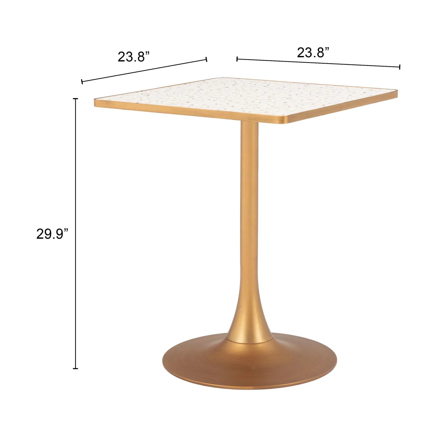 Luxury Terrazzo Square Bistro Table Modern Italian Style for Villa