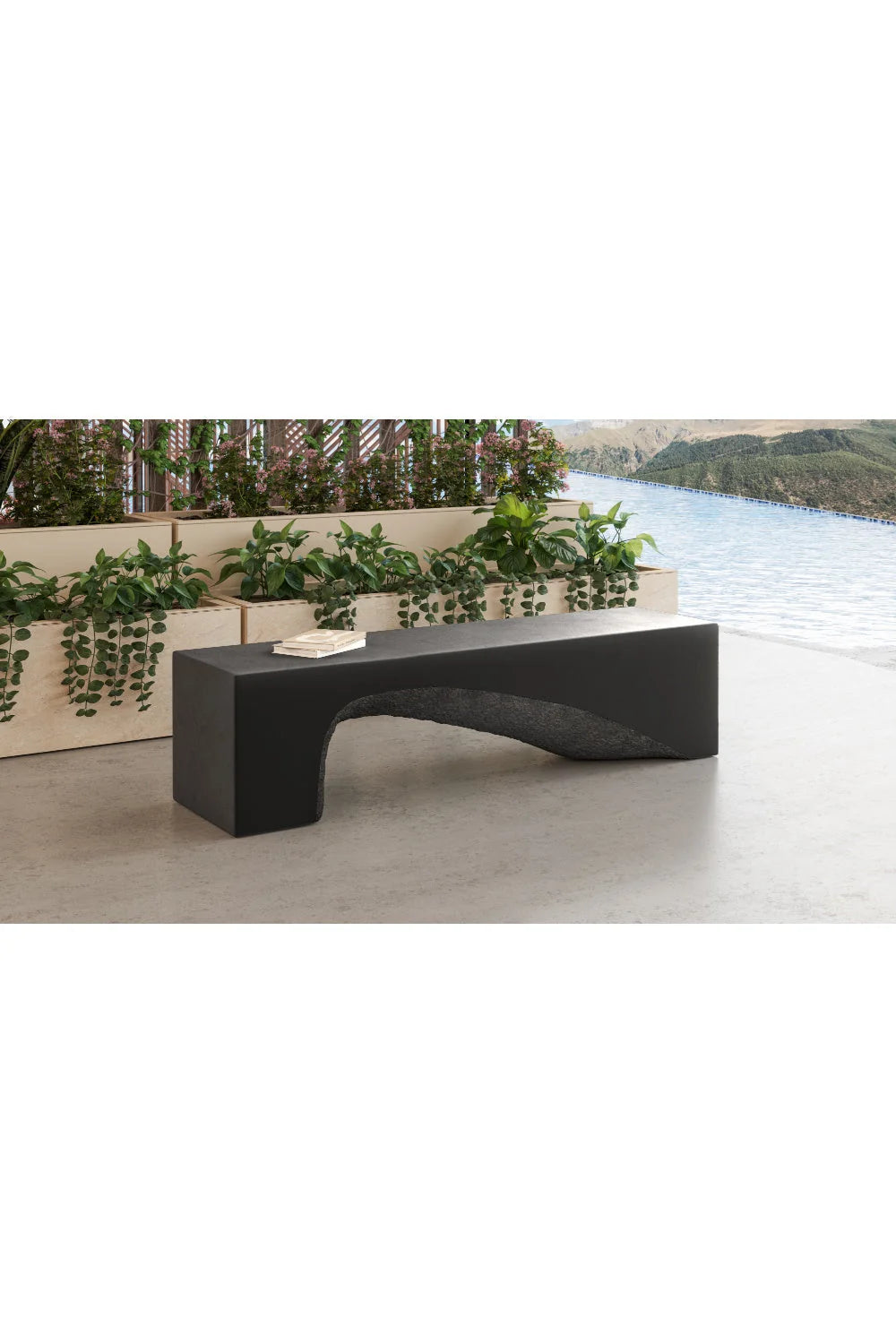 Luxury Textured Concrete Bench European Style for Villa