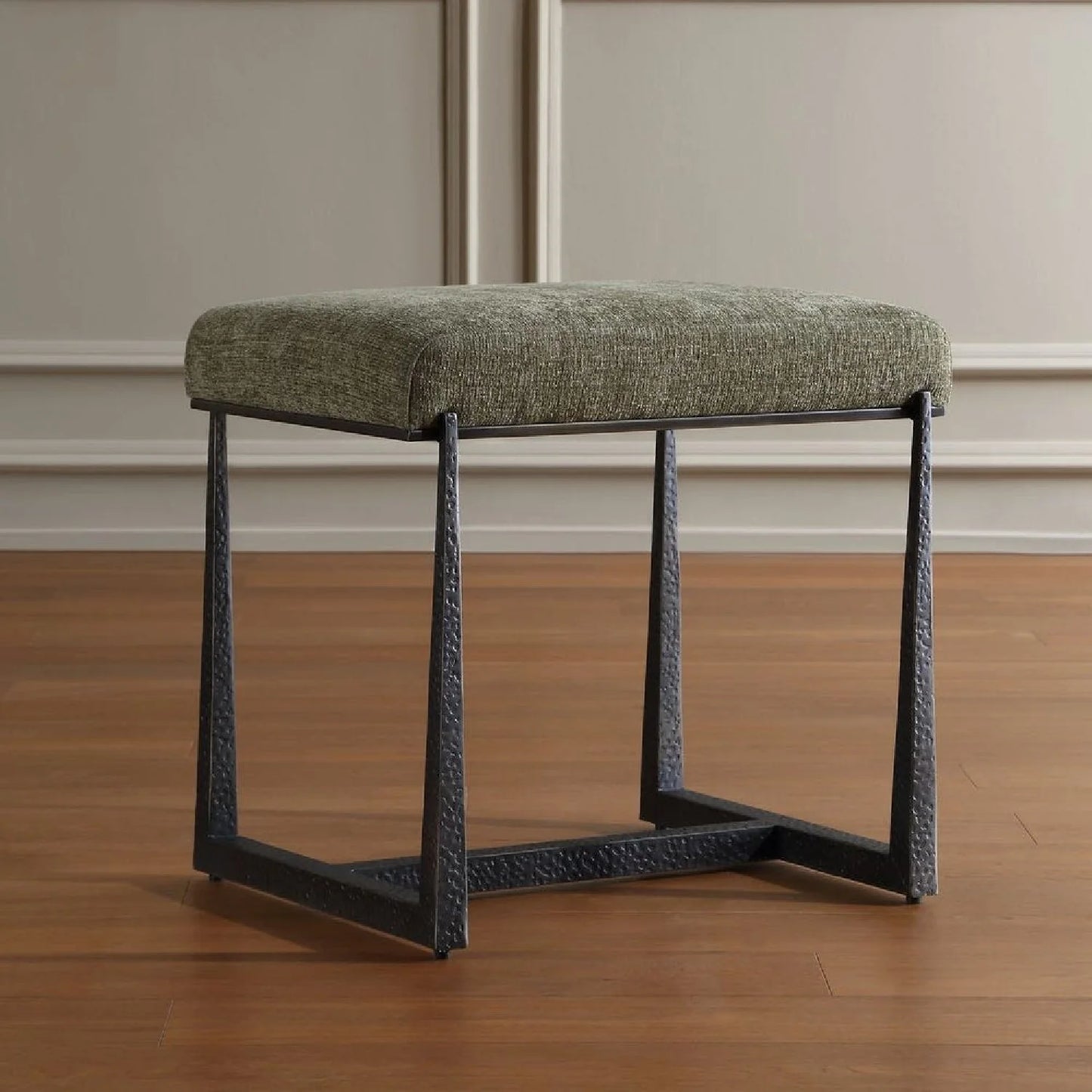 Luxury Textured Fabric Bench European Style for Villa