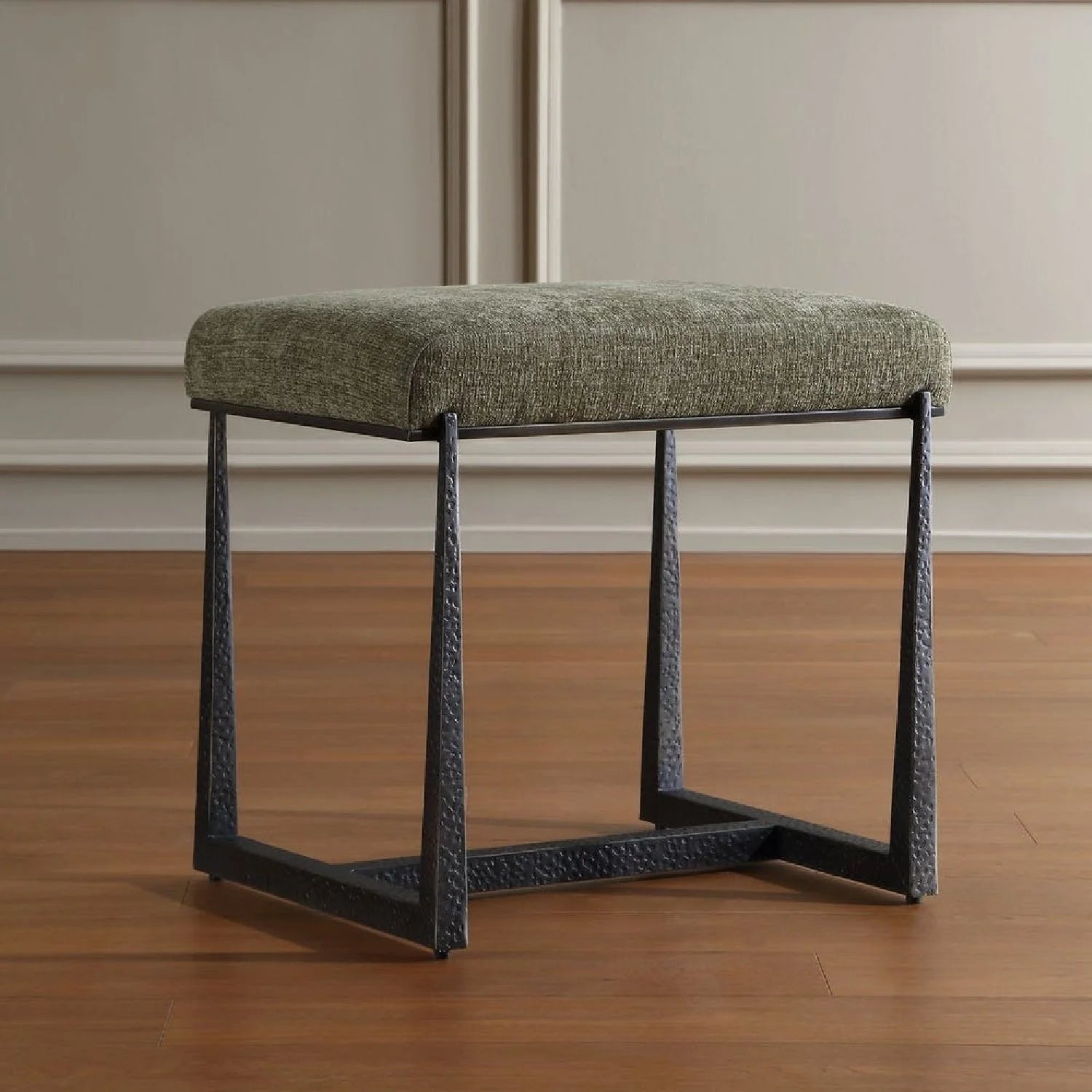 Luxury Textured Fabric Bench European Style for Villa