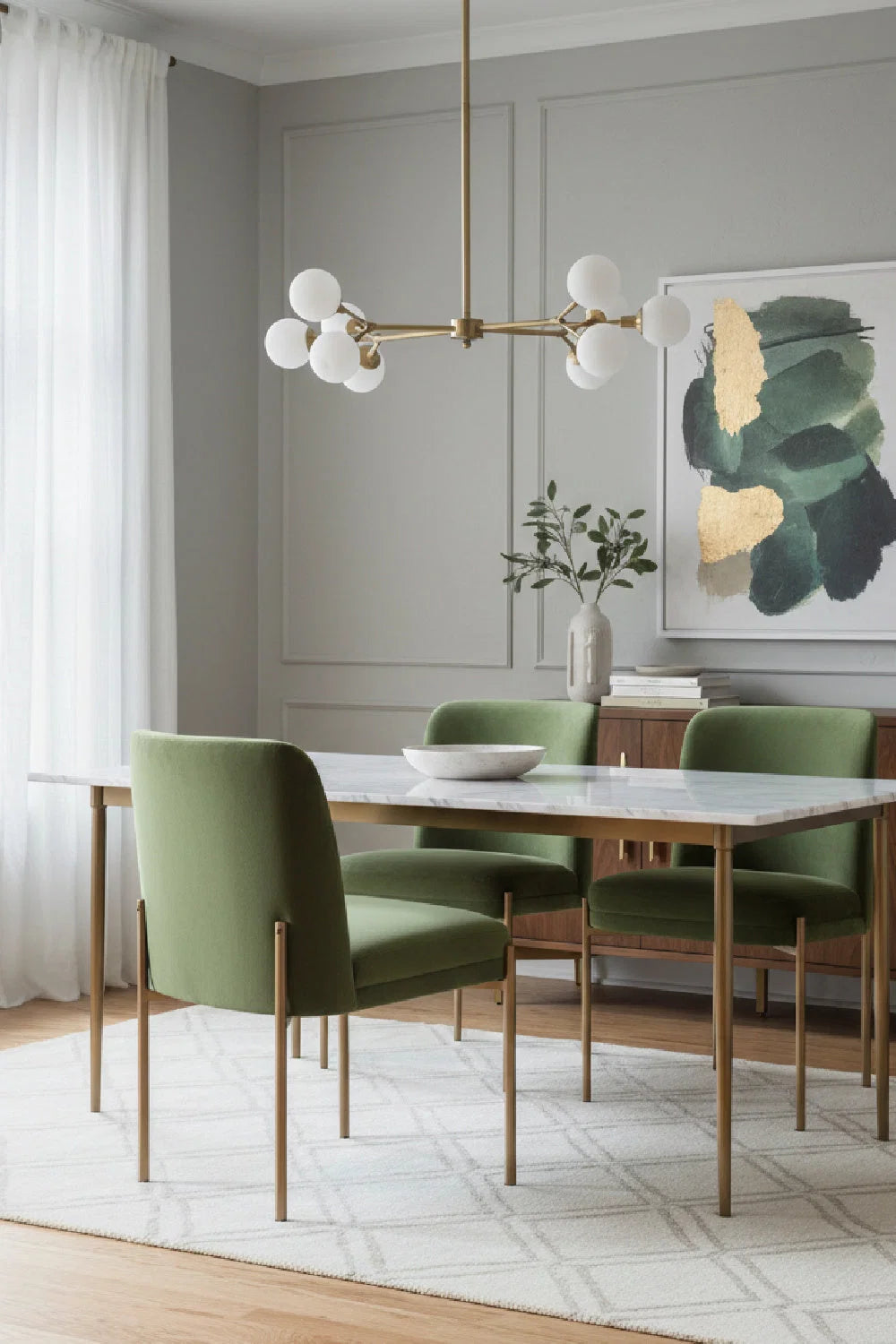 Luxury Textured Fabric Modern Dining Chair European Style for Villa