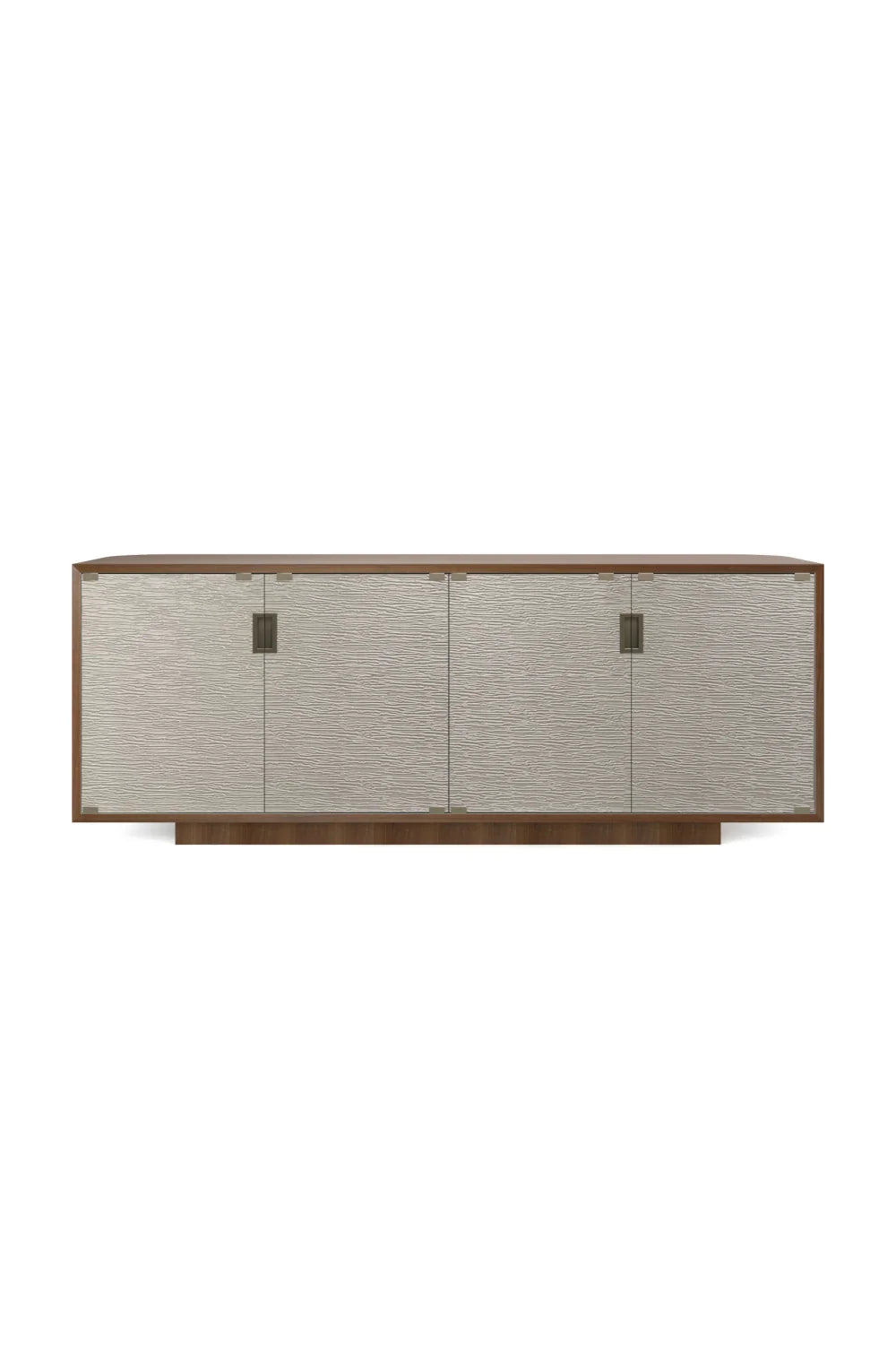 Luxury Textured Glass 4-Door Sideboard European Style for Villa