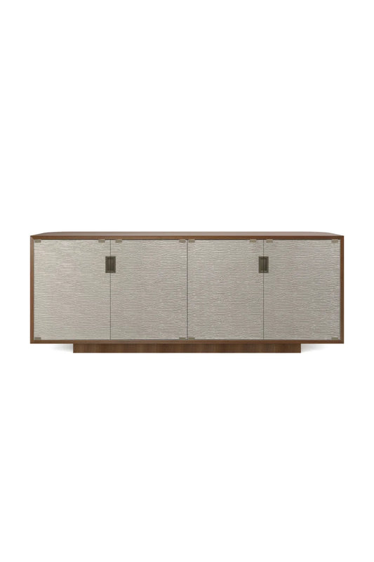 Luxury Textured Glass 4-Door Sideboard European Style for Villa