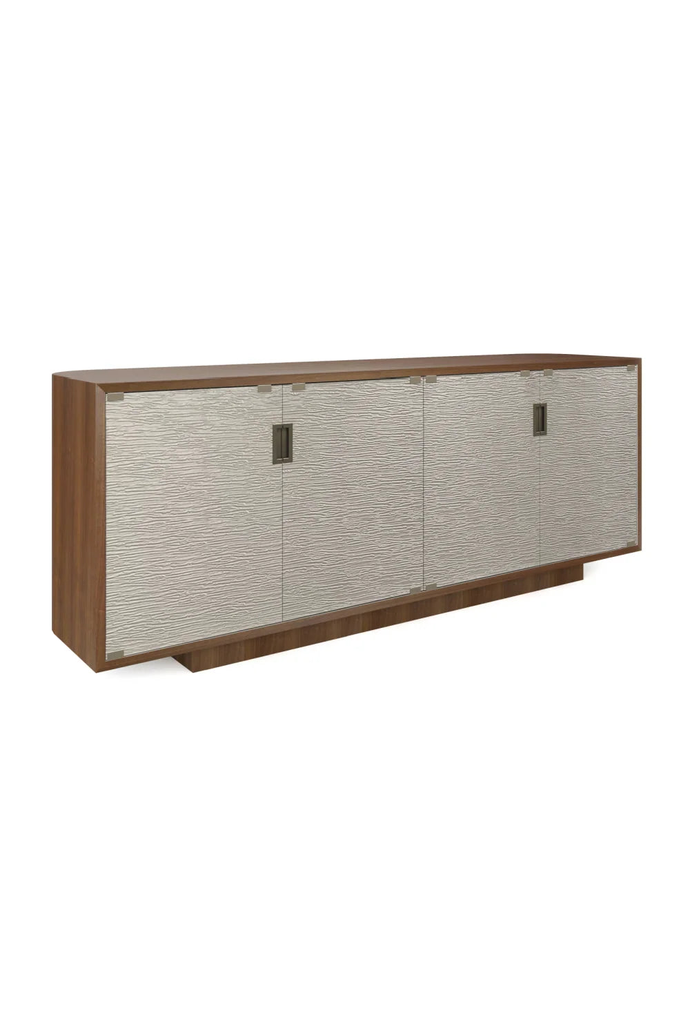 Luxury Textured Glass 4-Door Sideboard European Style for Villa