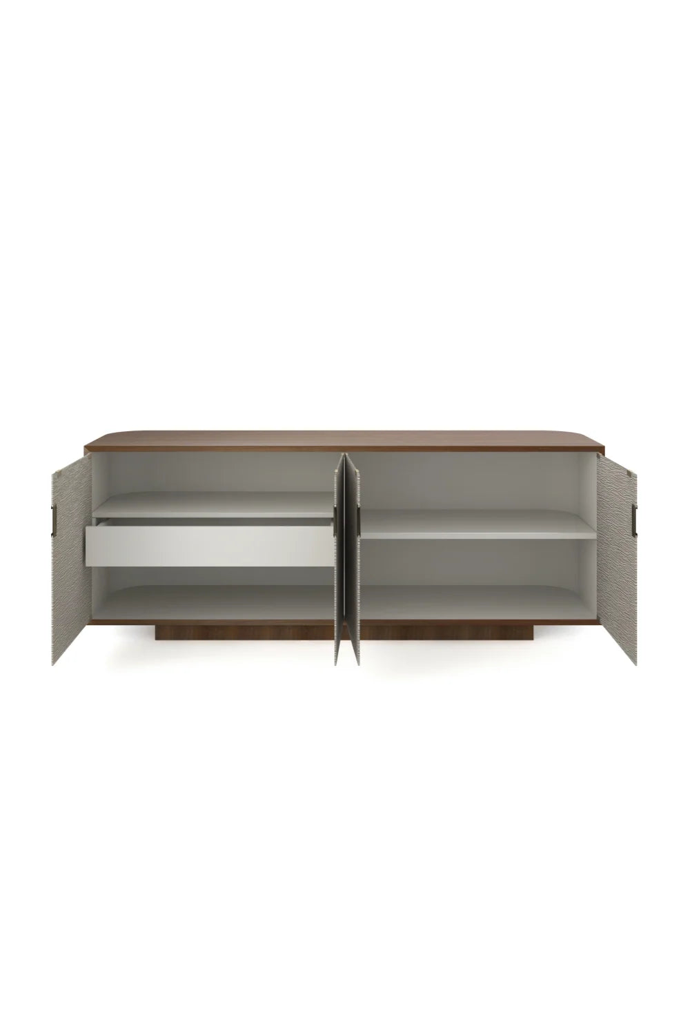 Luxury Textured Glass 4-Door Sideboard European Style for Villa