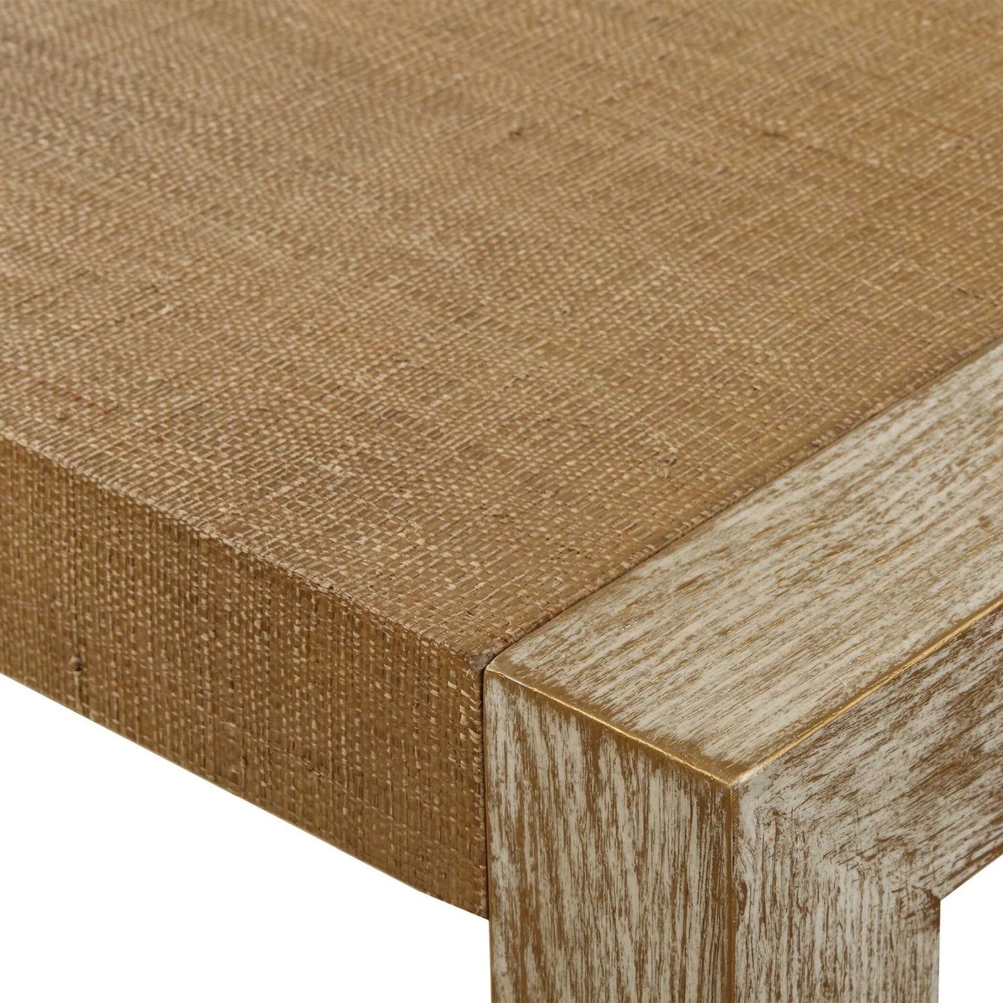 Luxury Textured Grasscloth Console Table Modern Italian Style for Villa