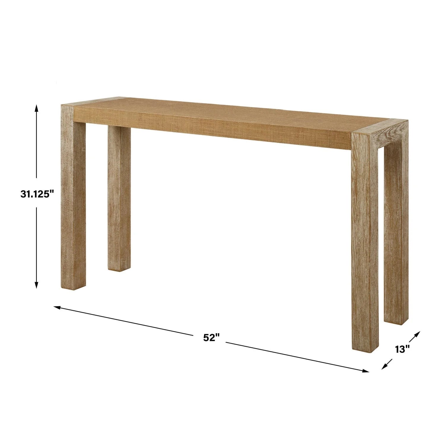 Luxury Textured Grasscloth Console Table Modern Italian Style for Villa