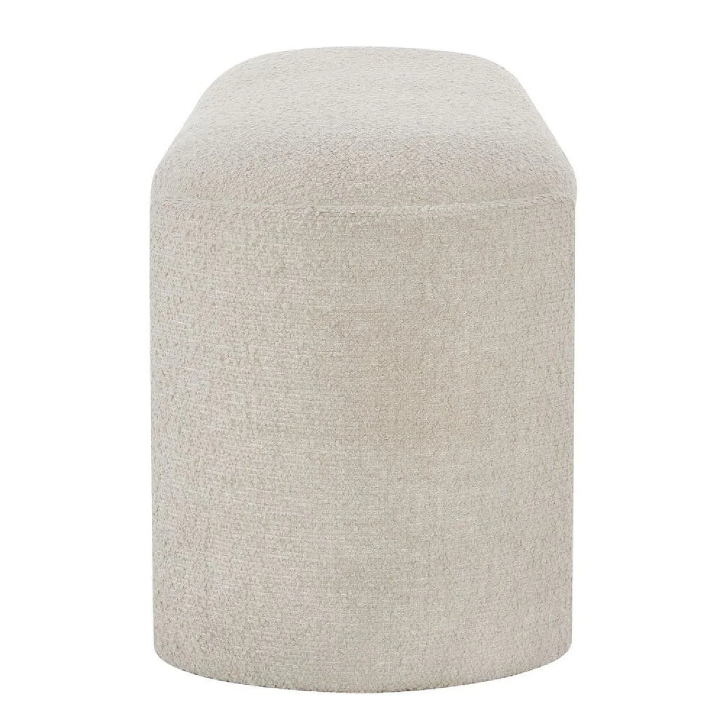 Luxury Textured Ivory Boucle Bench European Style for Villa