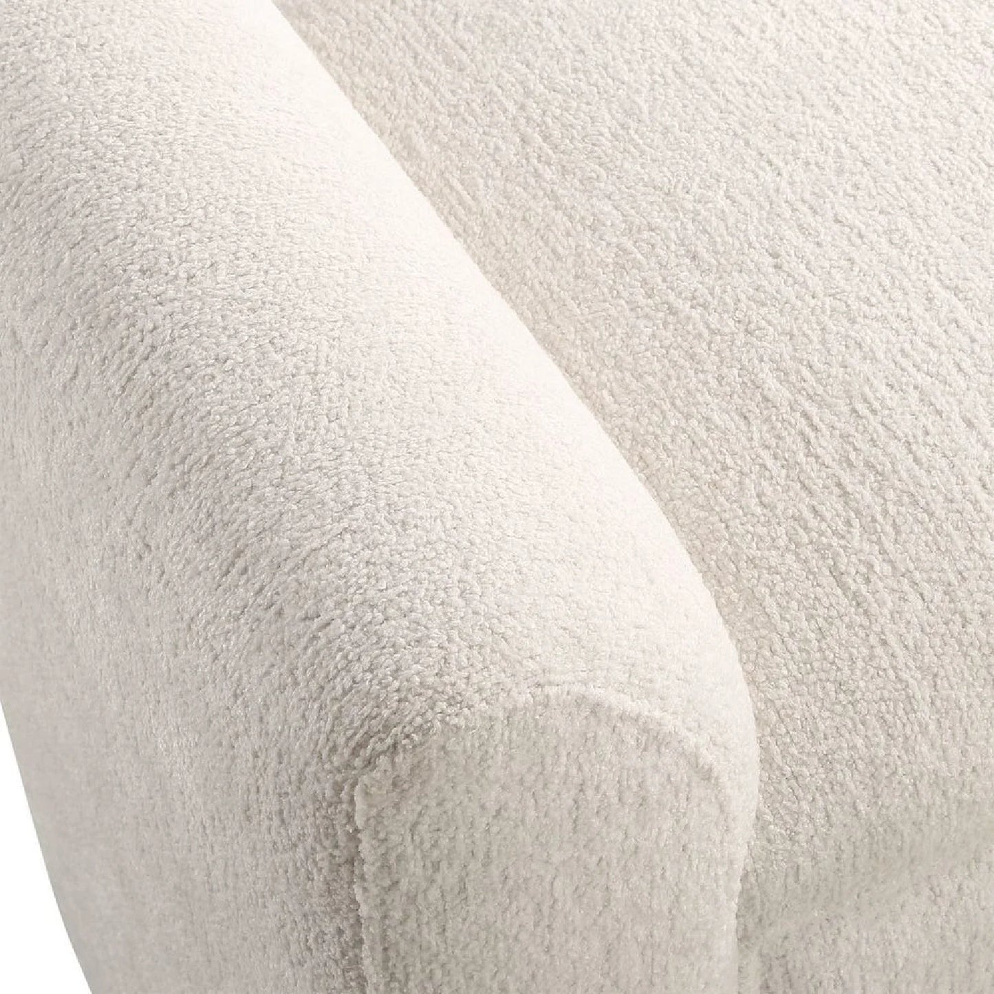 Luxury Textured Ivory Boucle Bench European Style for Villa