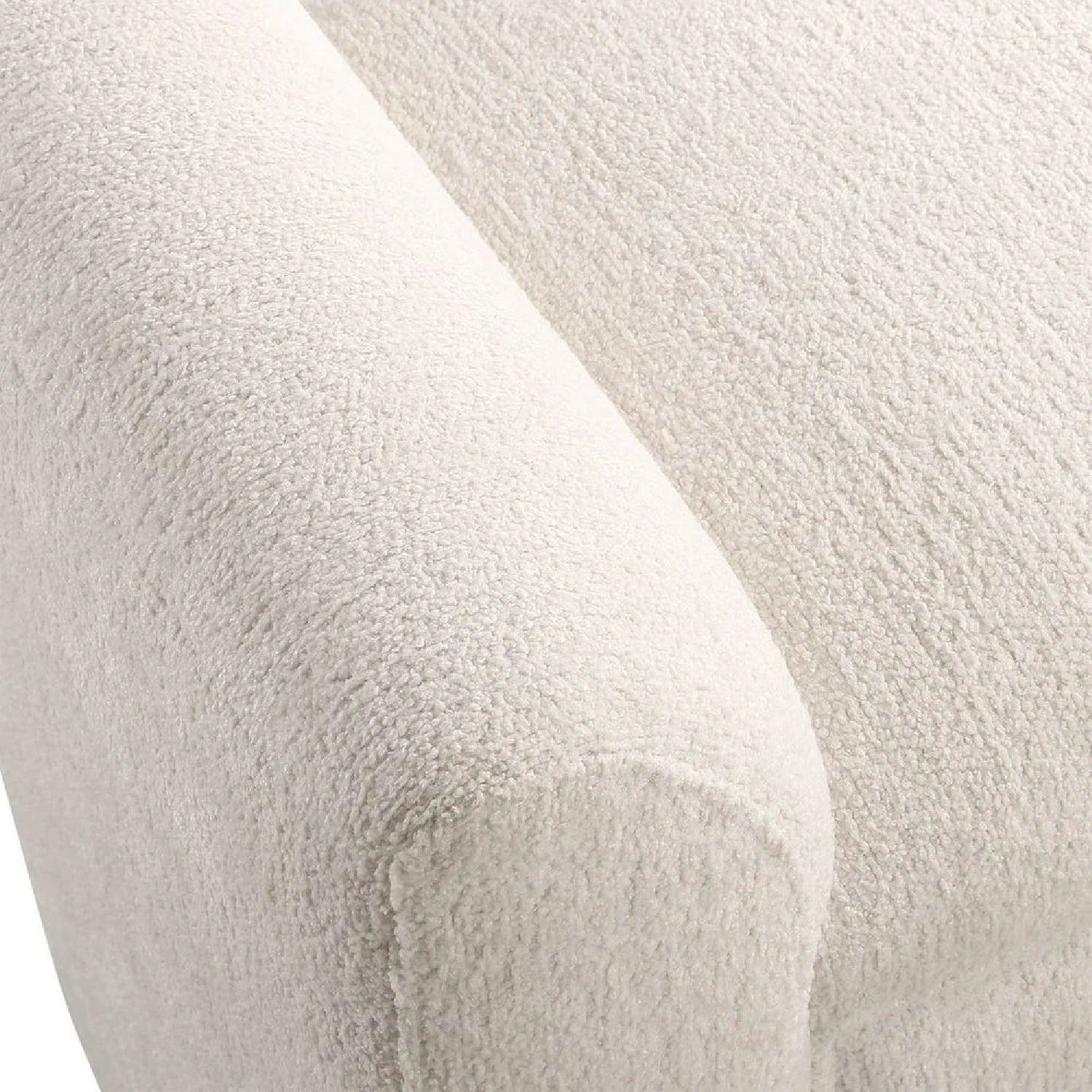 Luxury Textured Ivory Boucle Bench European Style for Villa