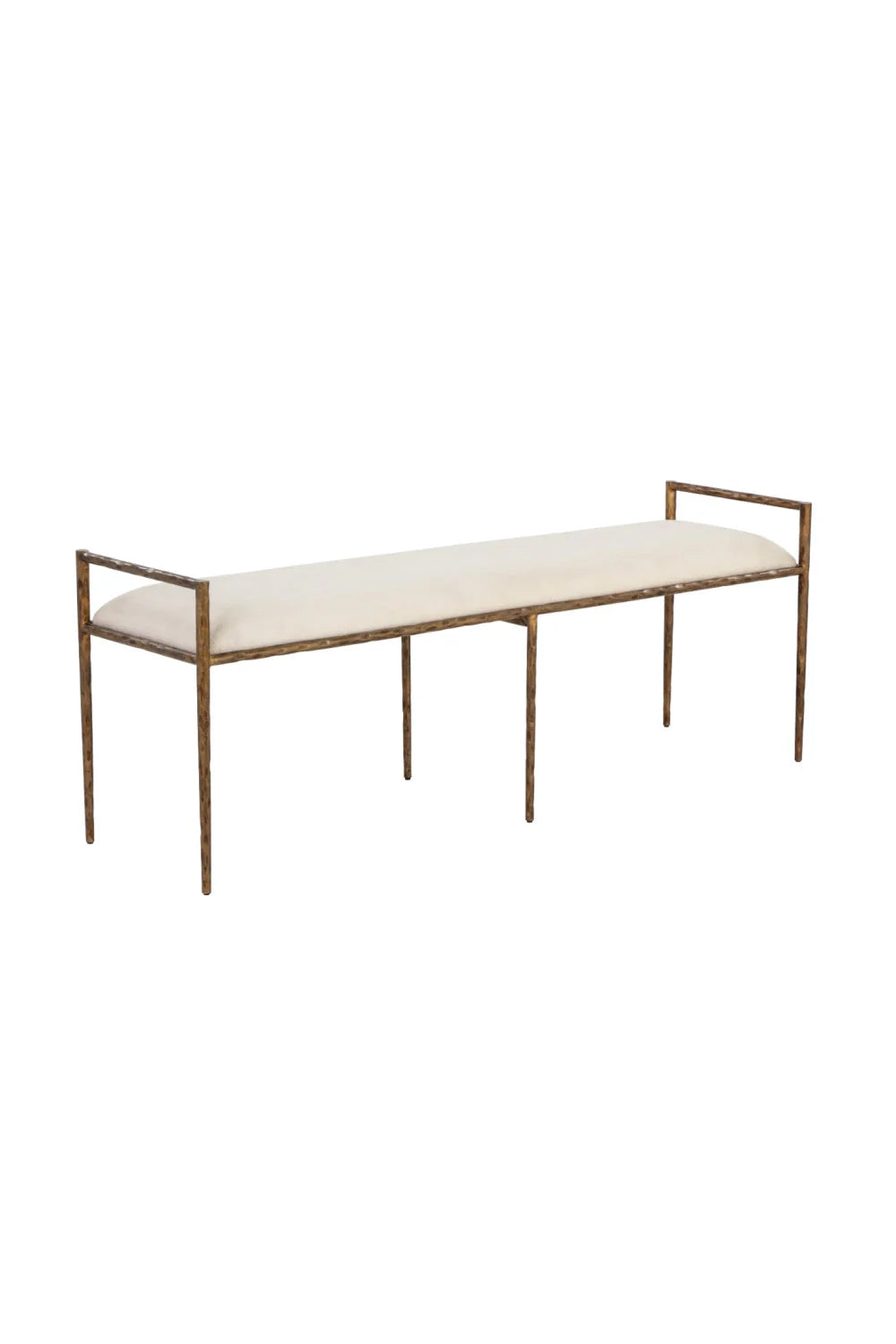 Luxury Textured White Bench European Style for Villa