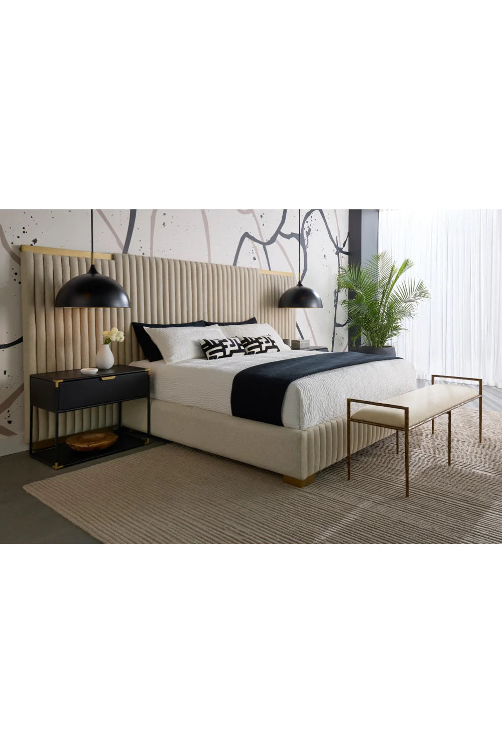 Luxury Textured White Bench European Style for Villa