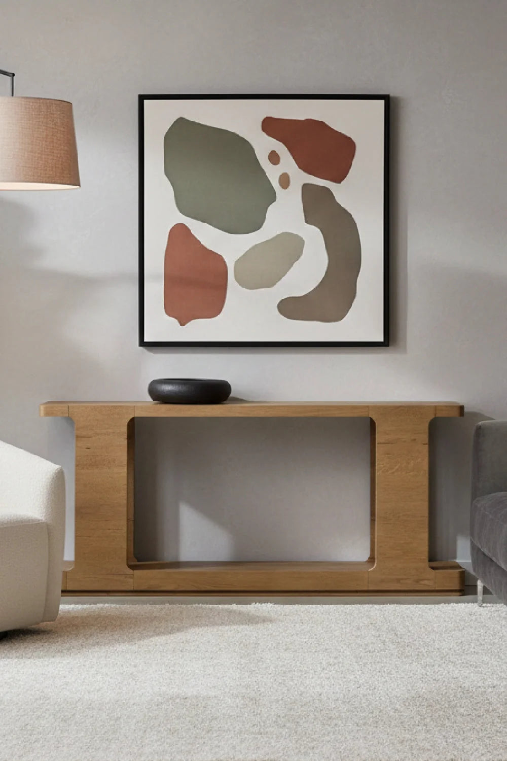 Luxury Textured Wood Console Table Modern Italian Style for Villa