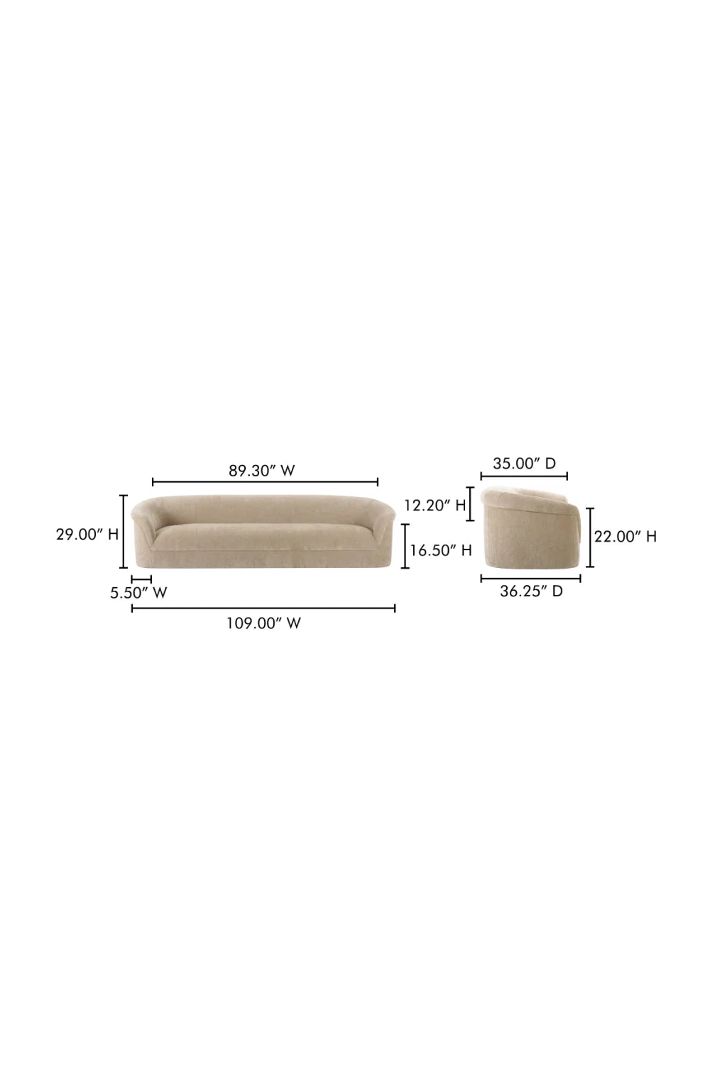 Luxury Thora Velvet Sofa Modern Italian Style for Villa
