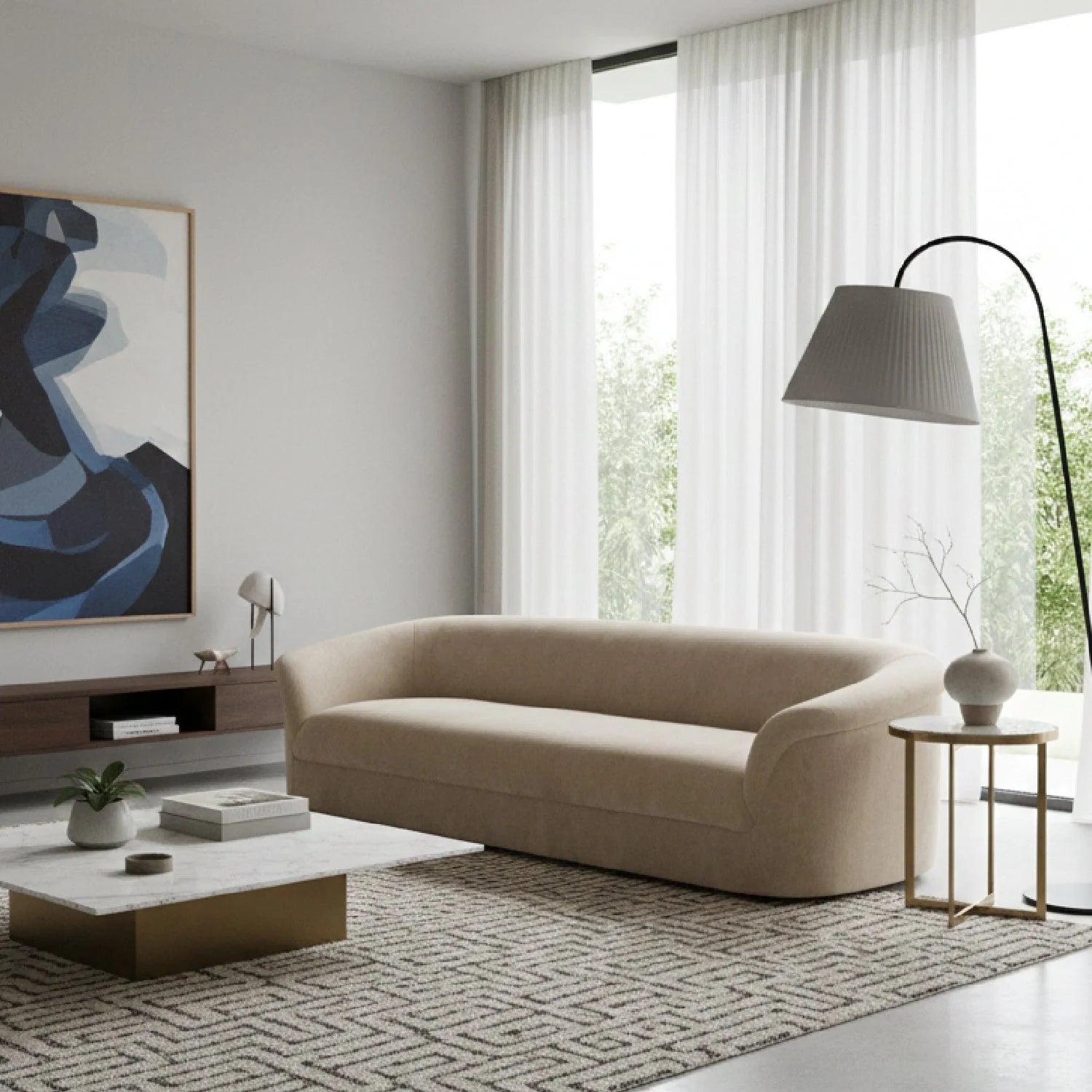 Luxury Thora Velvet Sofa Modern Italian Style for Villa