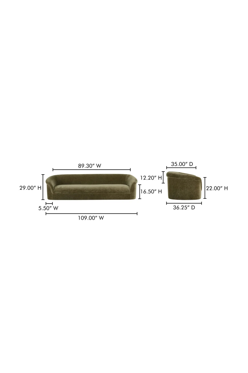 Luxury Thora Velvet Sofa Modern Italian Style for Villa
