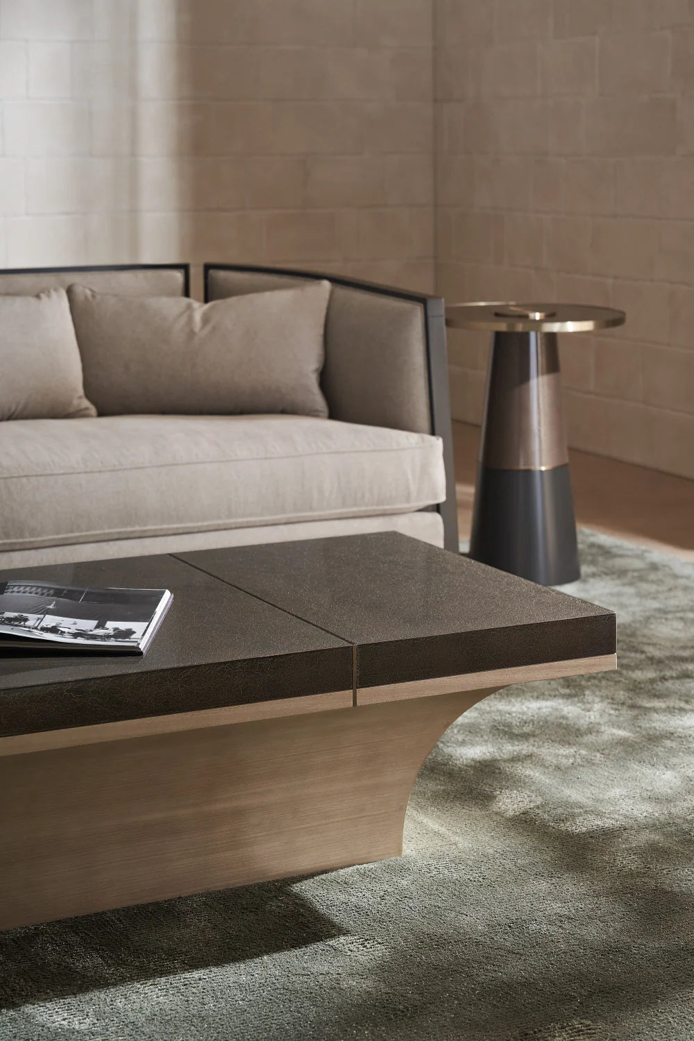 Luxury Three-Panel Fabric Sofa Modern Italian Style for Villa