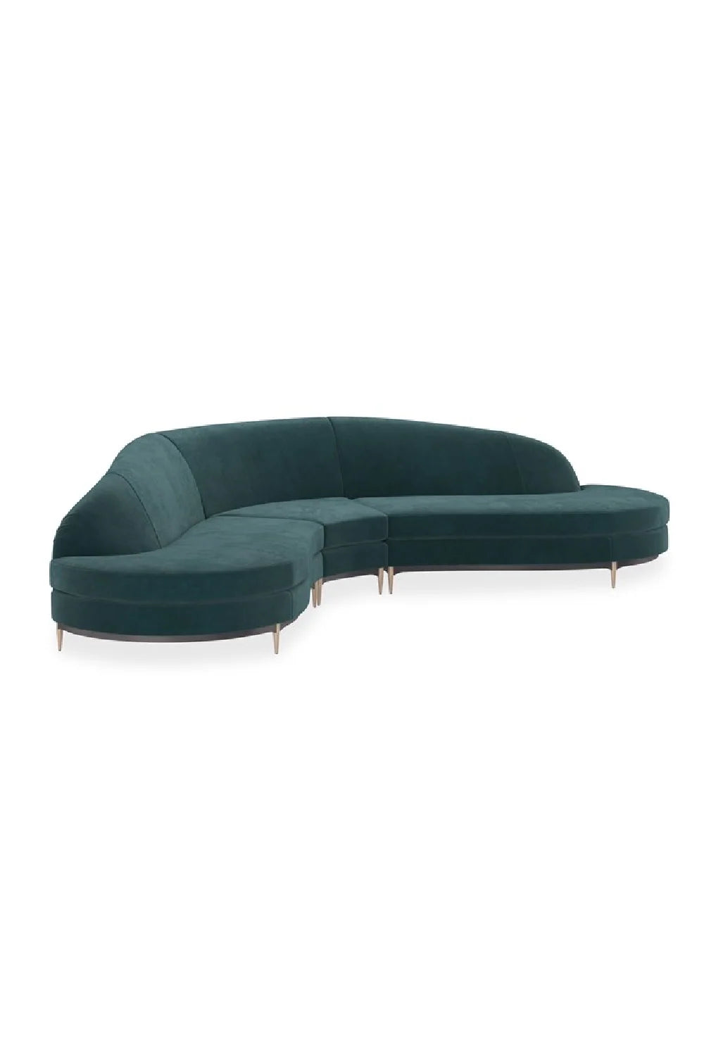 Luxury Three's Company Velvet Sectional Sofa Modern Italian Style for Villa