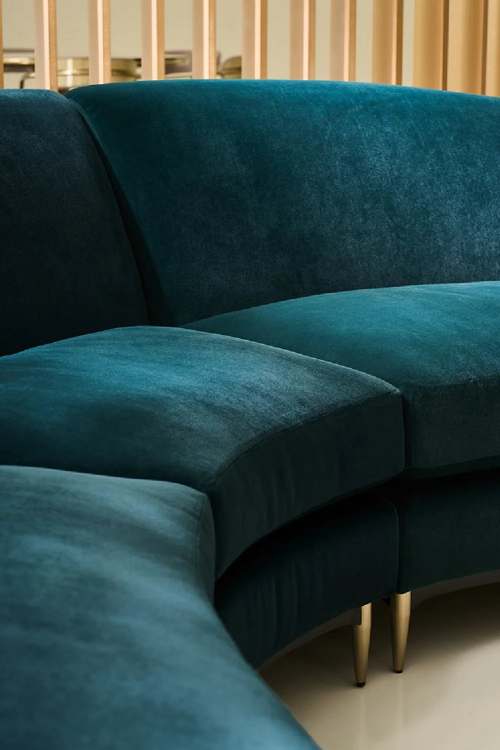 Luxury Three's Company Velvet Sectional Sofa Modern Italian Style for Villa