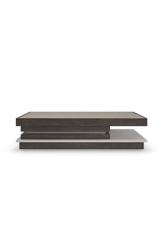 Luxury Tiered Wooden Coffee Table Modern Italian Style for Villa