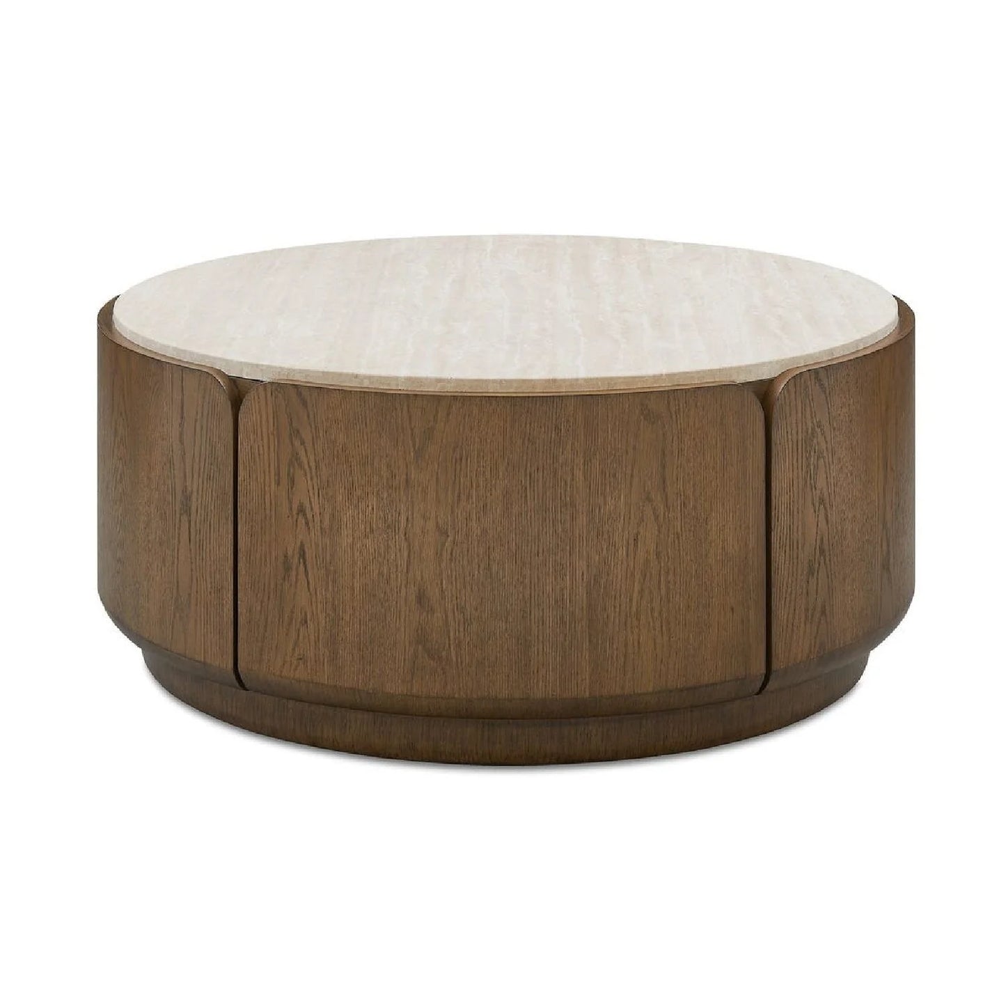 Luxury Tindall Round Travertine Coffee Table Modern Italian Style for Villa