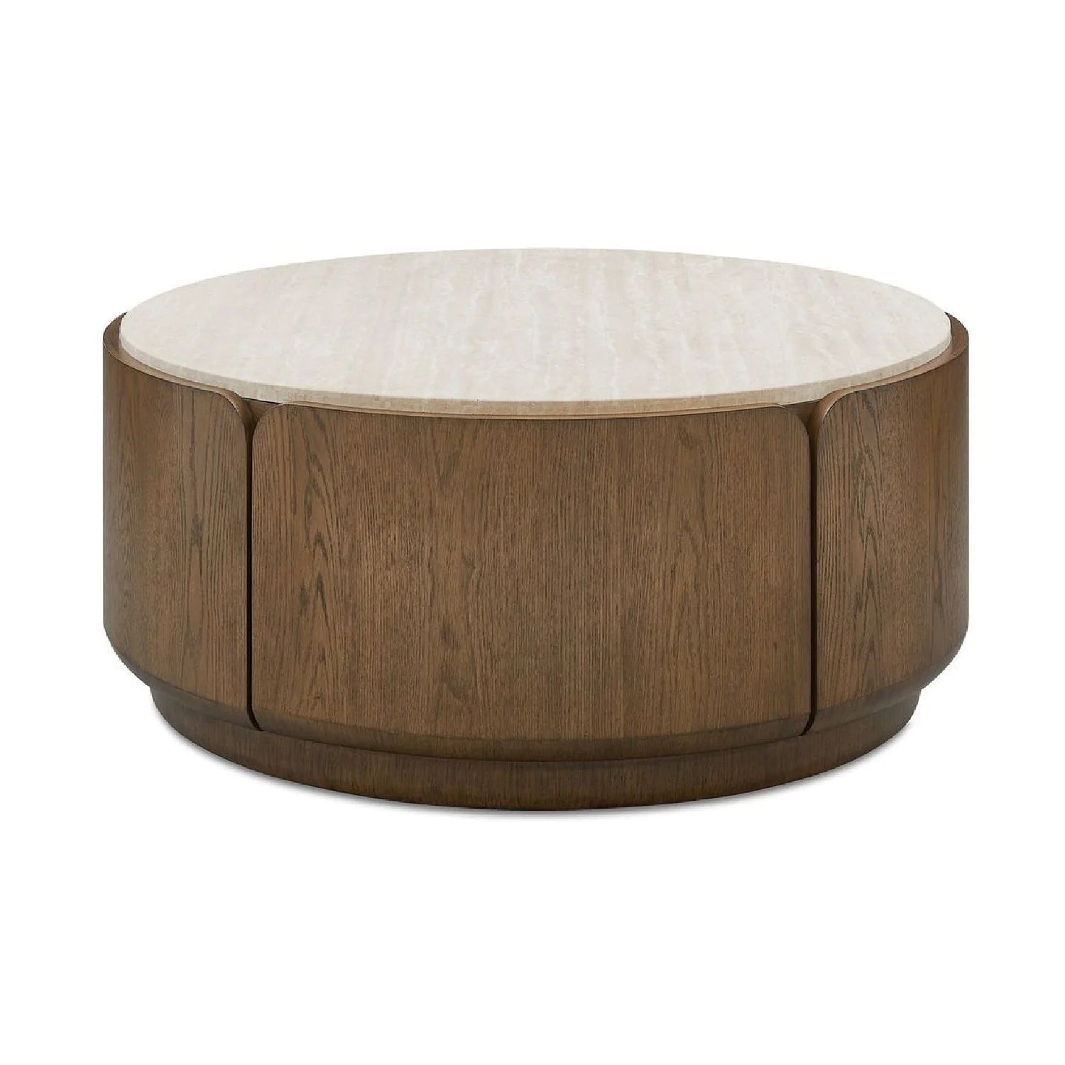 Luxury Tindall Round Travertine Coffee Table Modern Italian Style for Villa