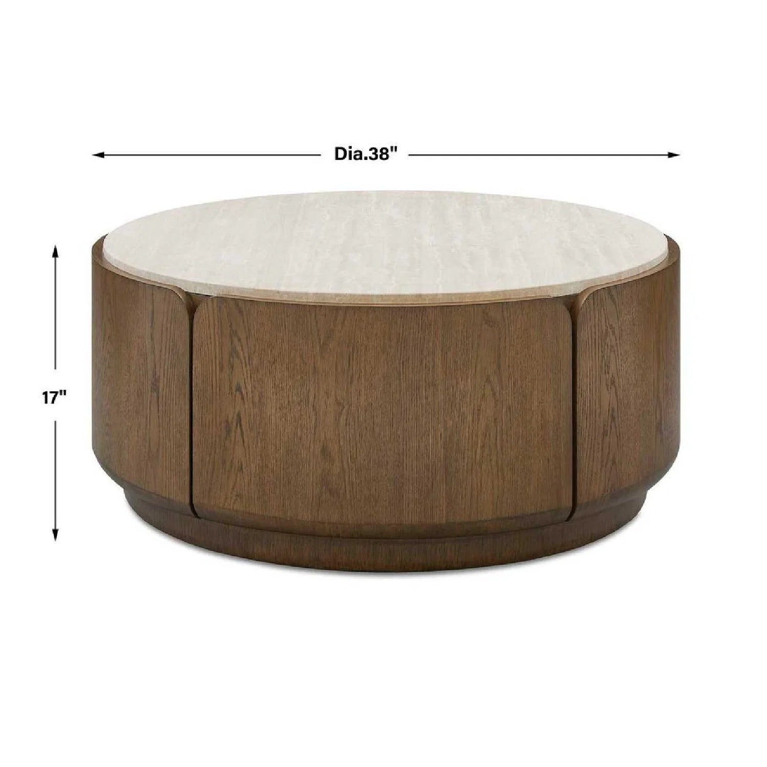 Luxury Tindall Round Travertine Coffee Table Modern Italian Style for Villa