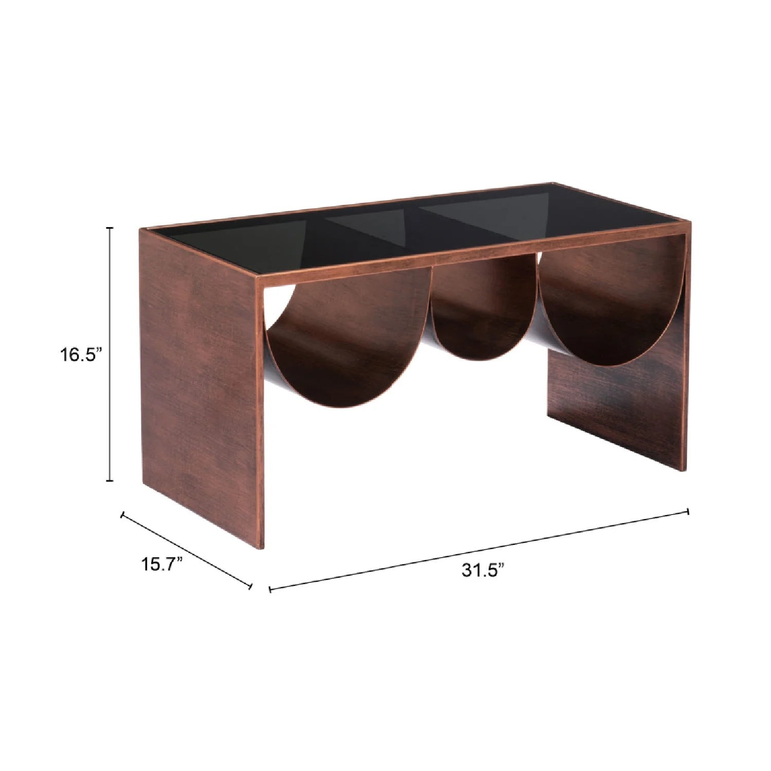 Luxury Tinted Glass Rectangular Coffee Table Modern Italian Style for Villa