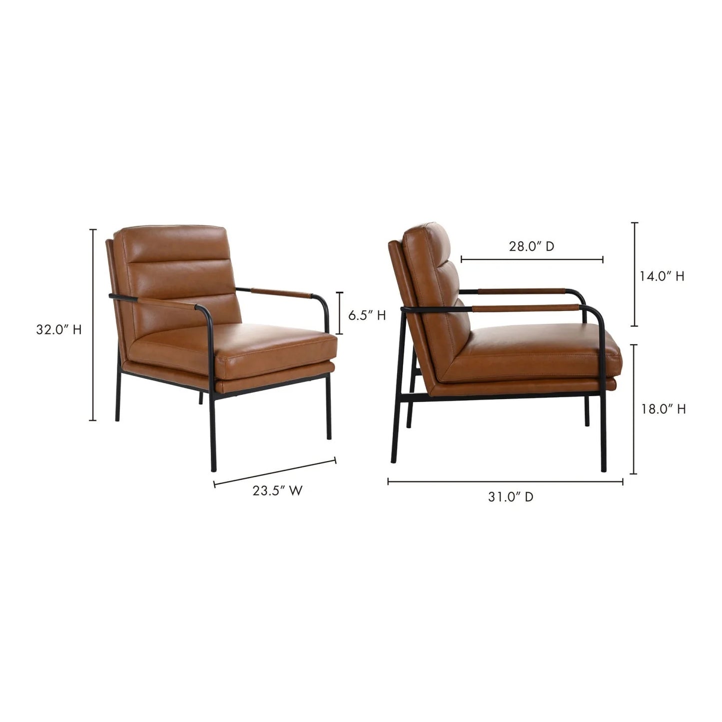 Luxury Top Grain Leather Classic Armchair Modern Italian Style for Villa