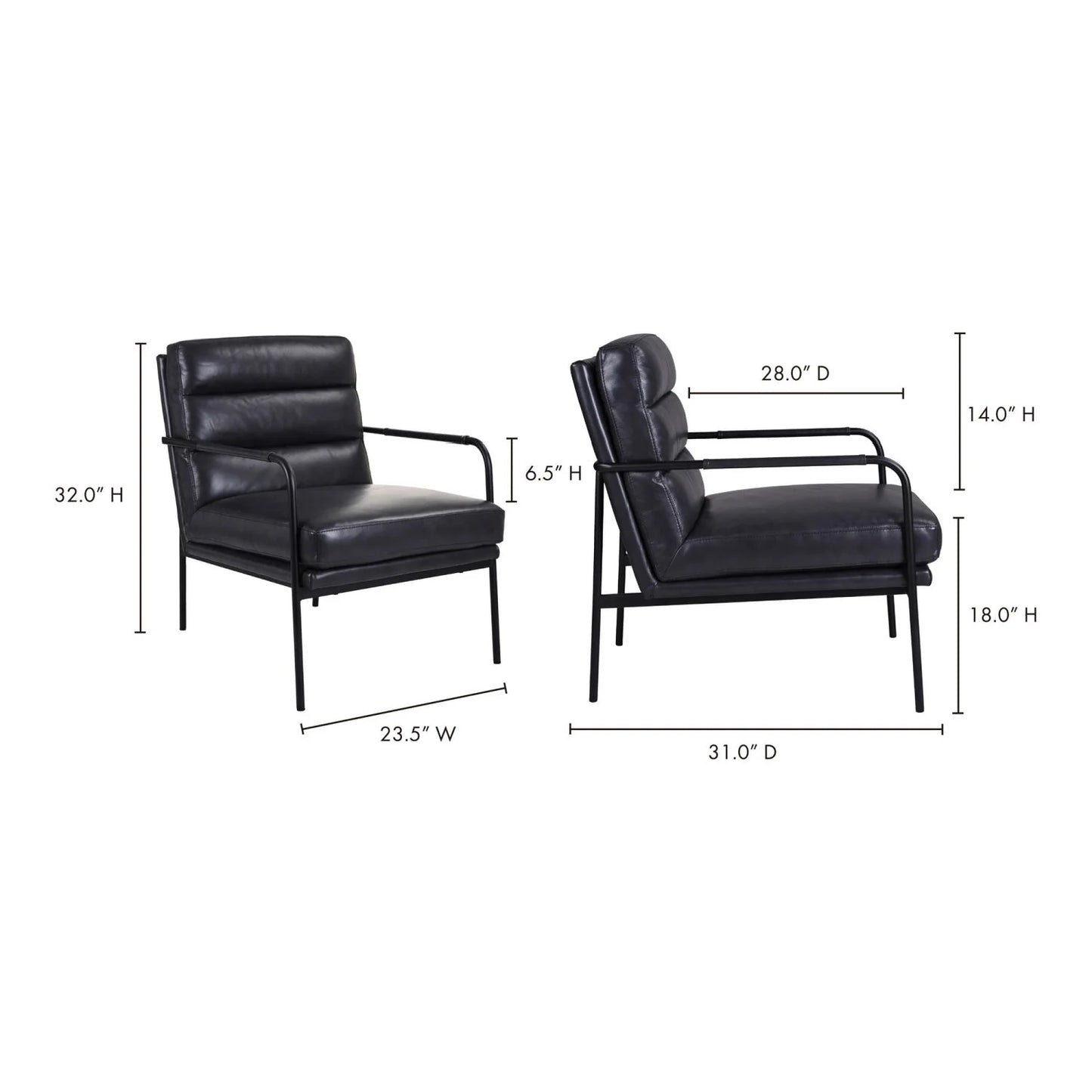 Luxury Top Grain Leather Classic Armchair Modern Italian Style for Villa