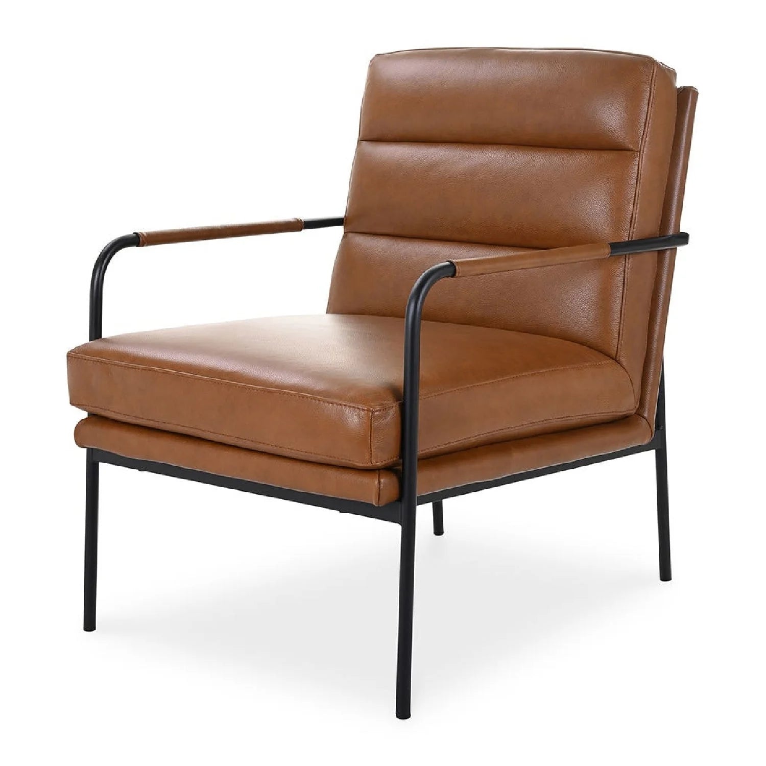 Luxury Top Grain Leather Classic Armchair Modern Italian Style for Villa