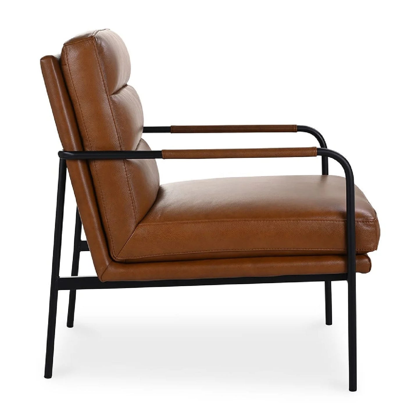 Luxury Top Grain Leather Classic Armchair Modern Italian Style for Villa