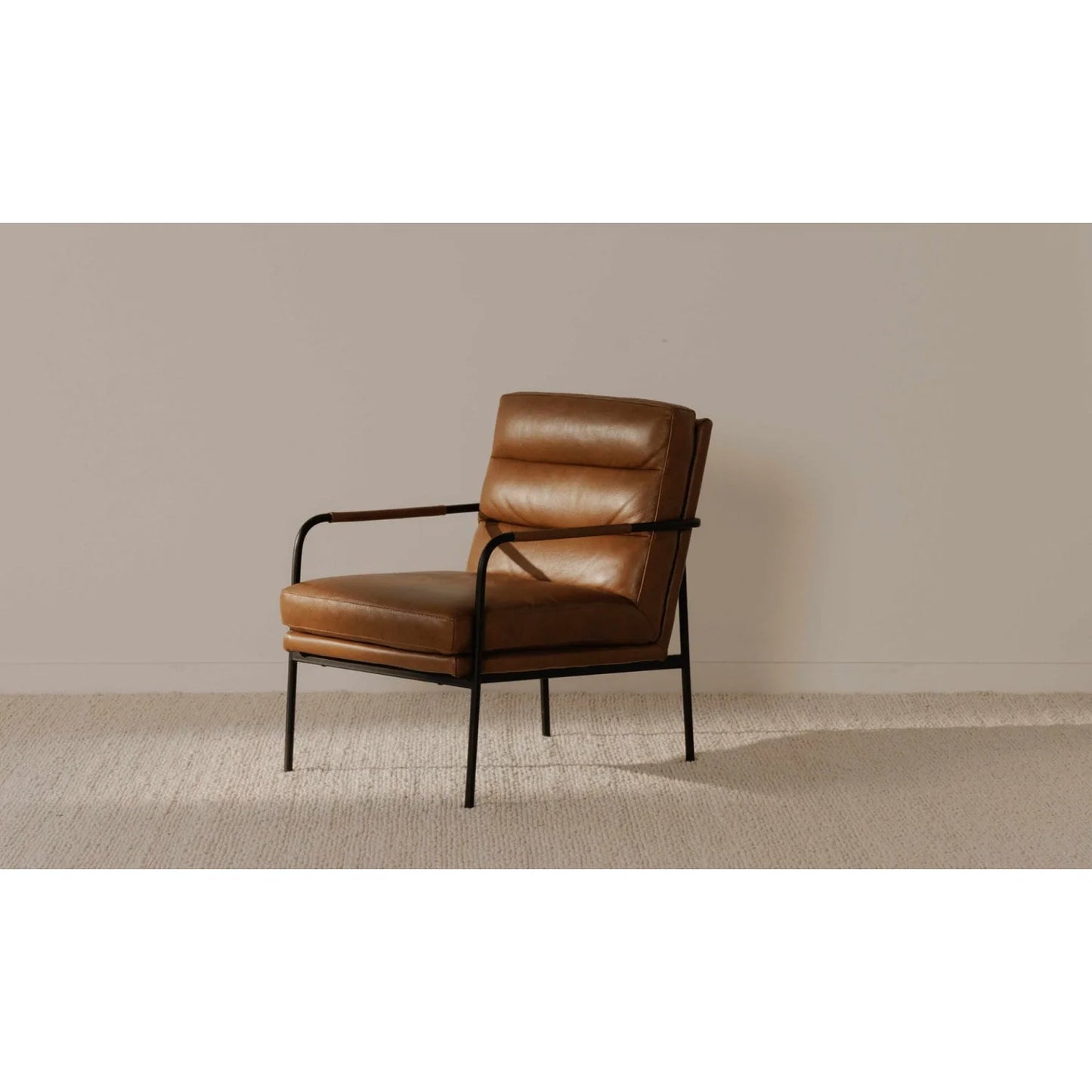 Luxury Top Grain Leather Classic Armchair Modern Italian Style for Villa