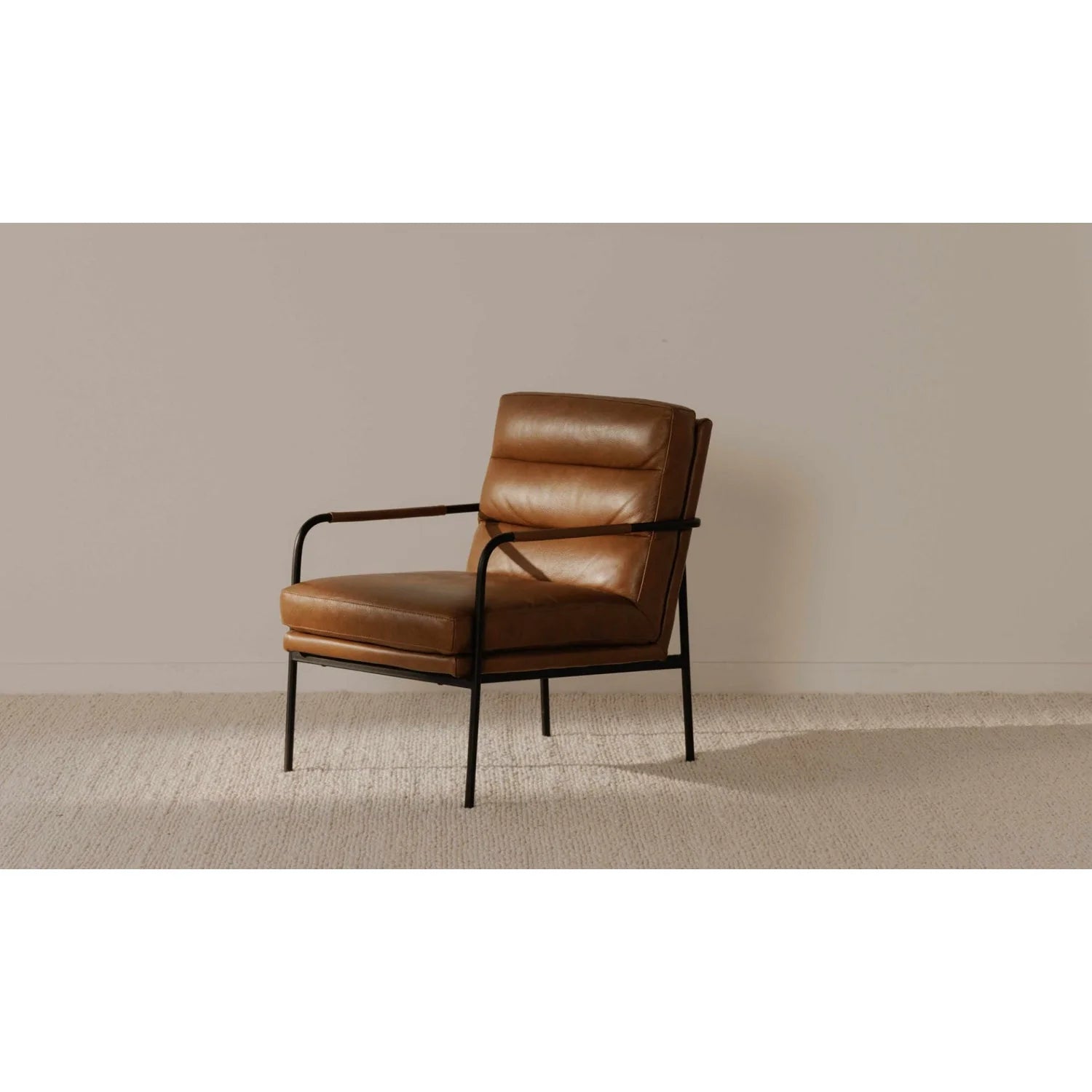Luxury Top Grain Leather Classic Armchair Modern Italian Style for Villa