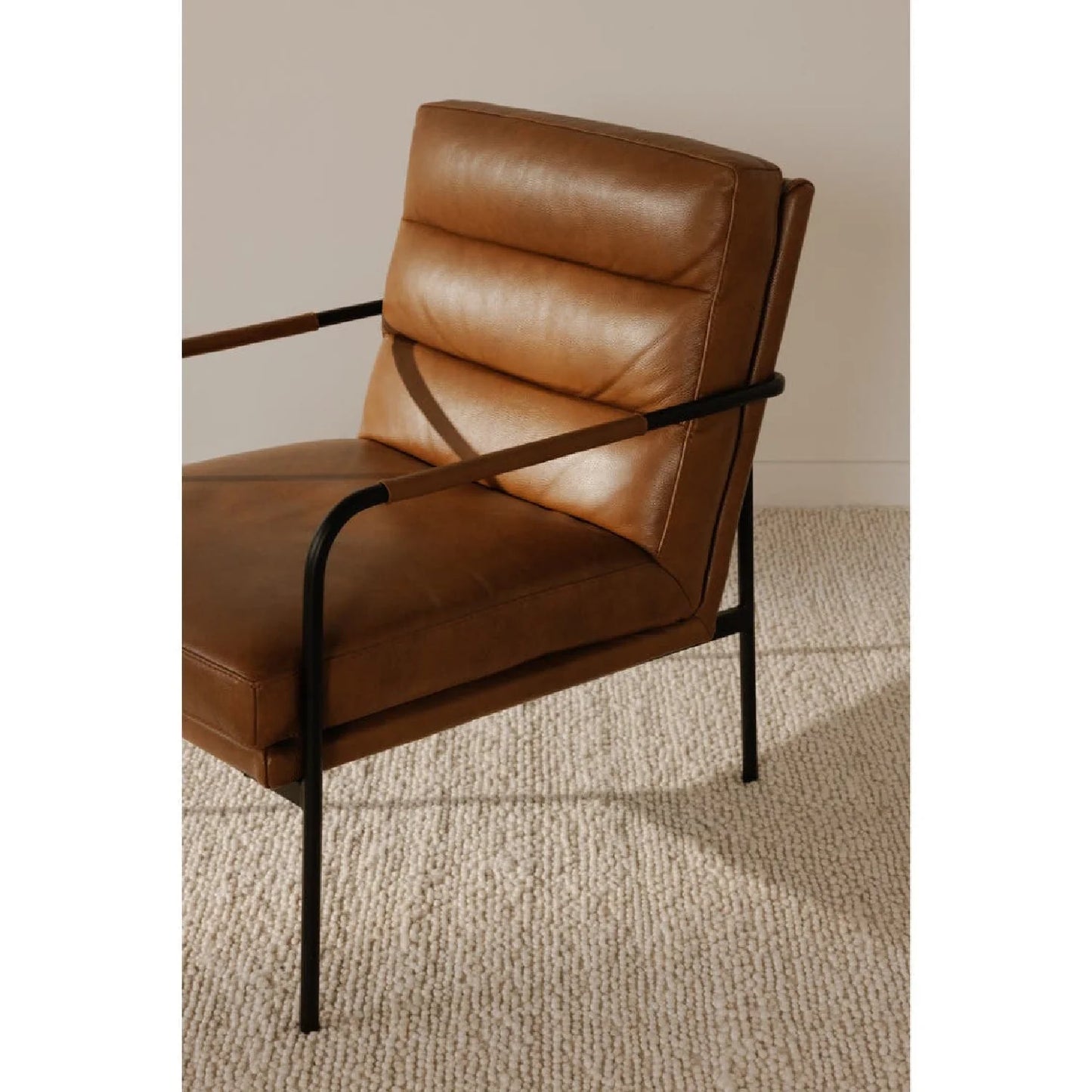 Luxury Top Grain Leather Classic Armchair Modern Italian Style for Villa