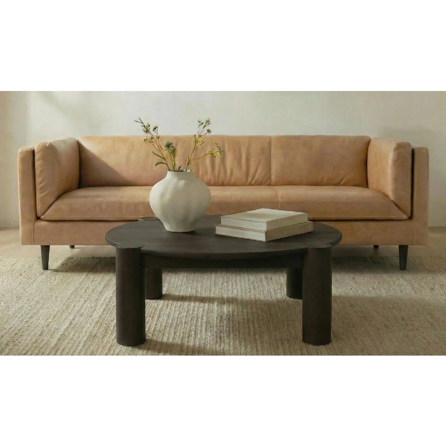 Luxury Top Grain Leather Sofa Modern Italian Style for Villa