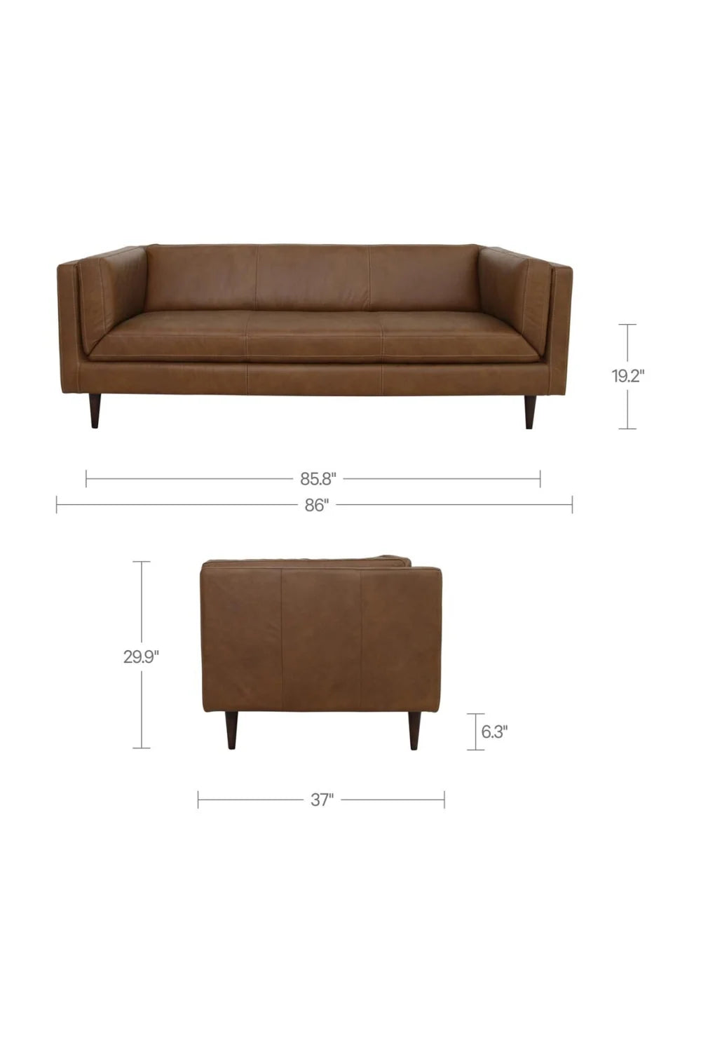 Luxury Top Grain Leather Sofa Modern Italian Style for Villa